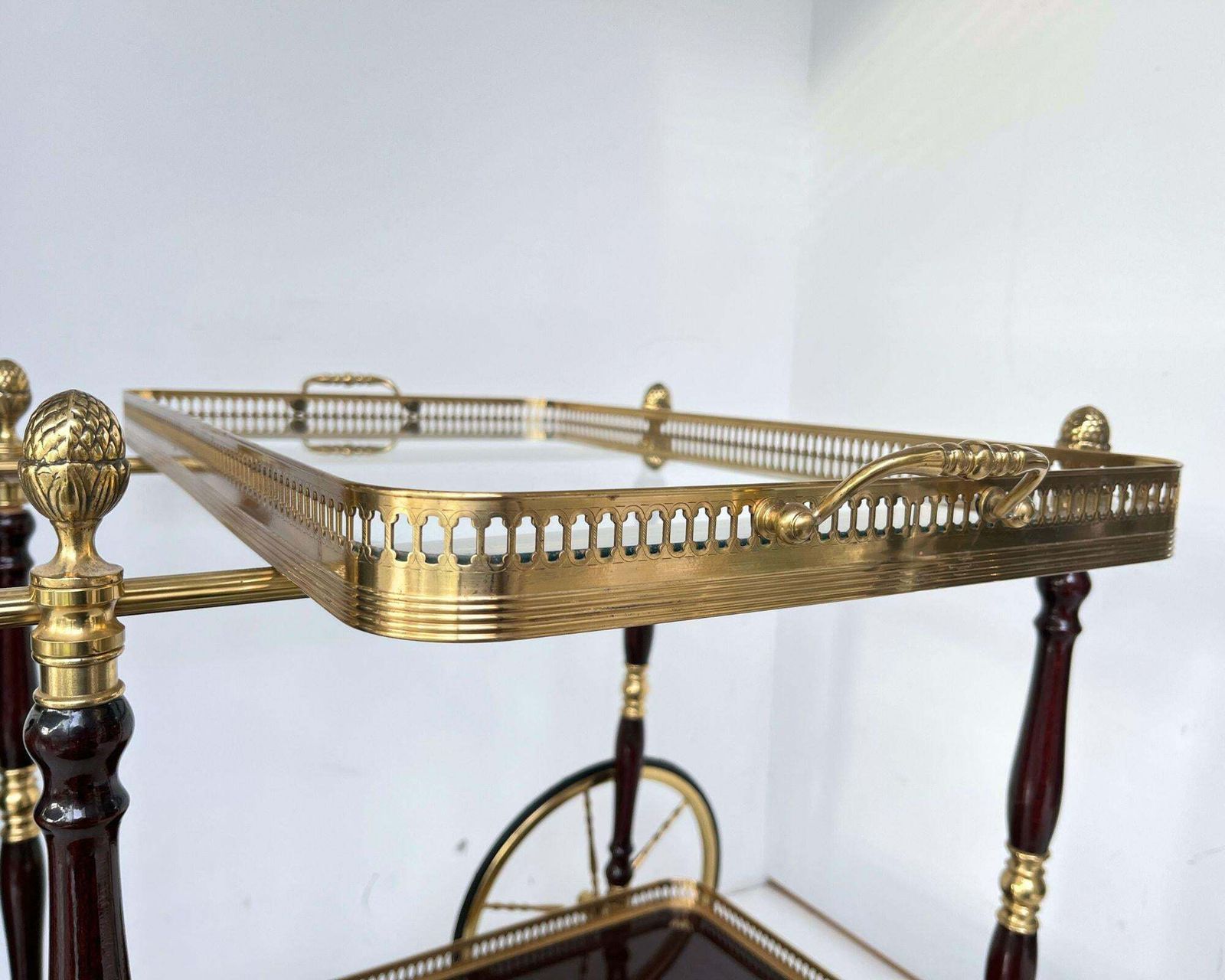 Brass Bar Cart | French Rolling Bar Trolley | Maison Jansen Style photo buy
