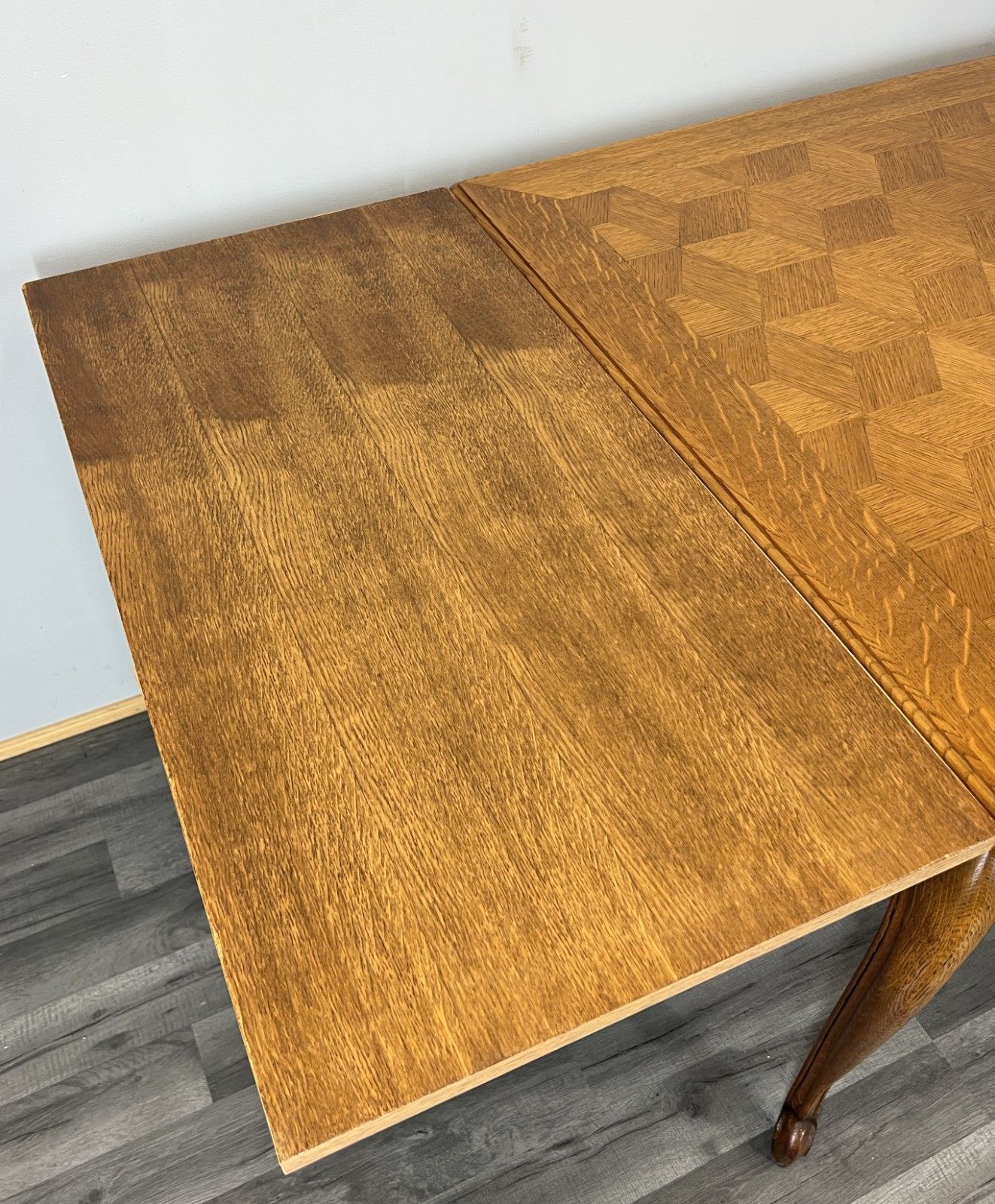 photo for sale Dining Table Vintage French Louis XVI Carved Oak Extendable Table Lot 4583