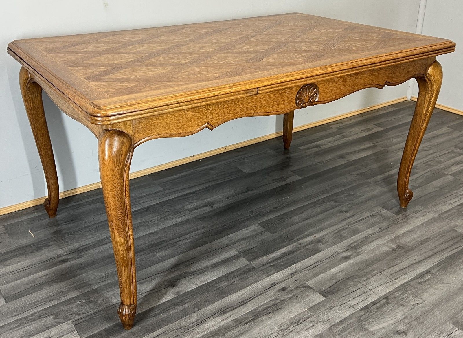 Dining Table Vintage French Louis XVI Carved Oak Extendable Table Lot 4581 photo furniture