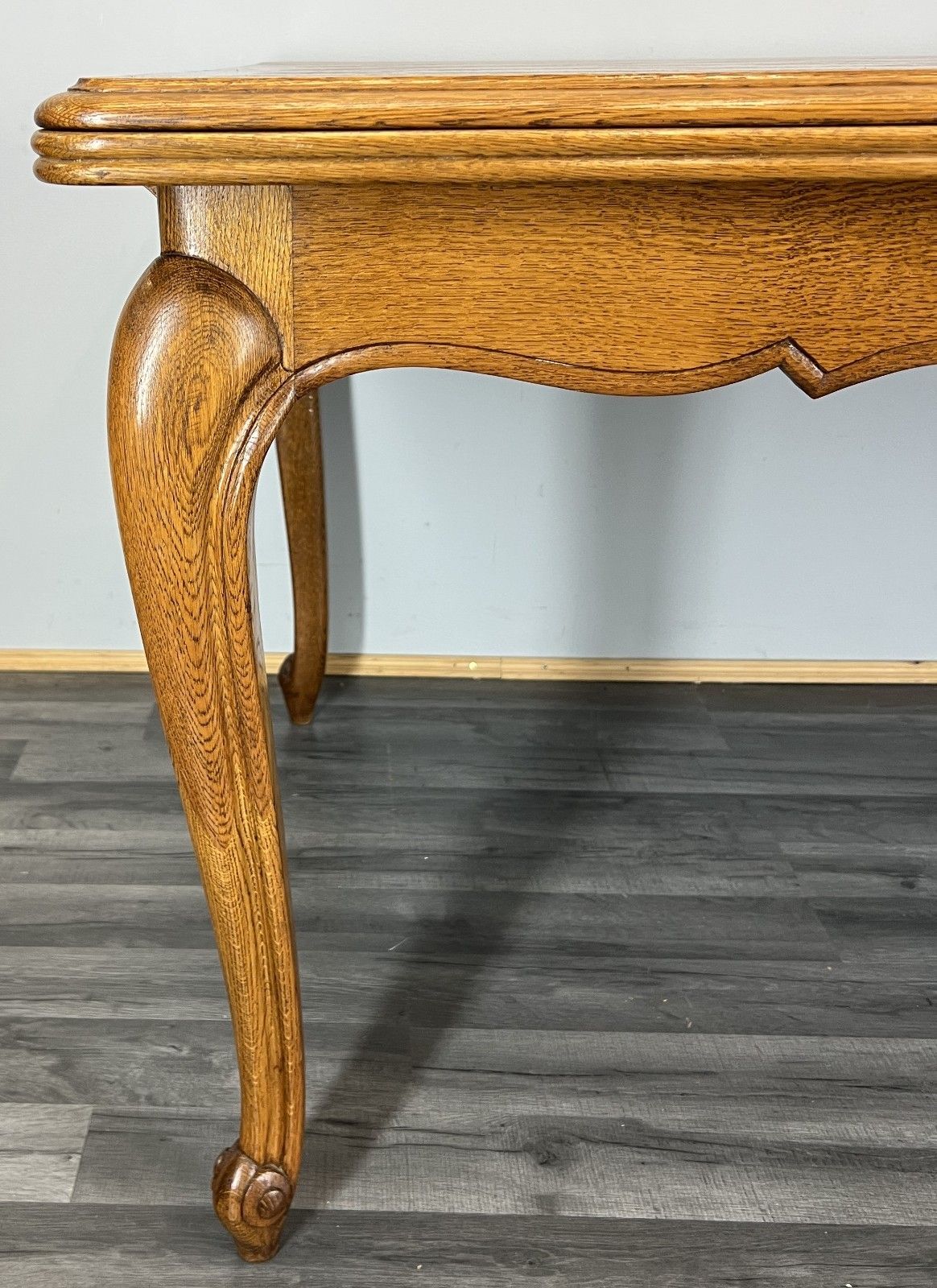 Dining Table Vintage French Louis XVI Carved Oak Extendable Table Lot 4581 photo vinterior