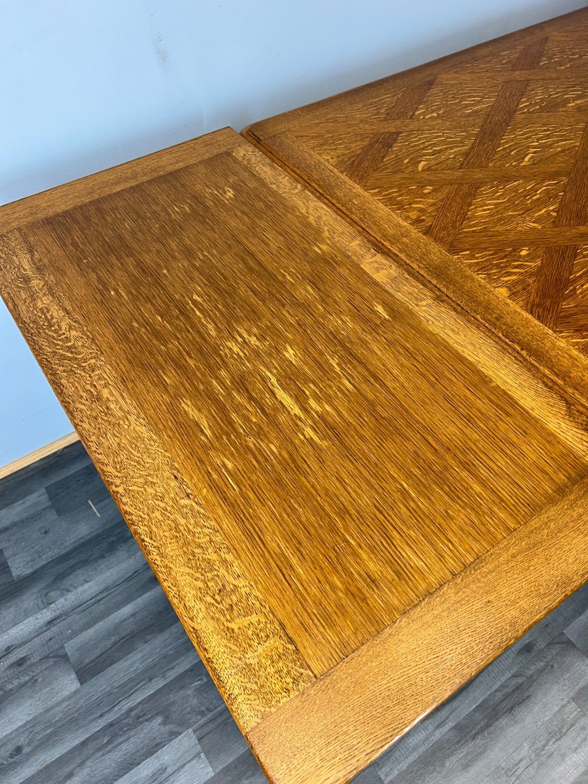 photo vinterior Dining Table Vintage French Louis XVI Carved Oak Extendable Table Lot 4581