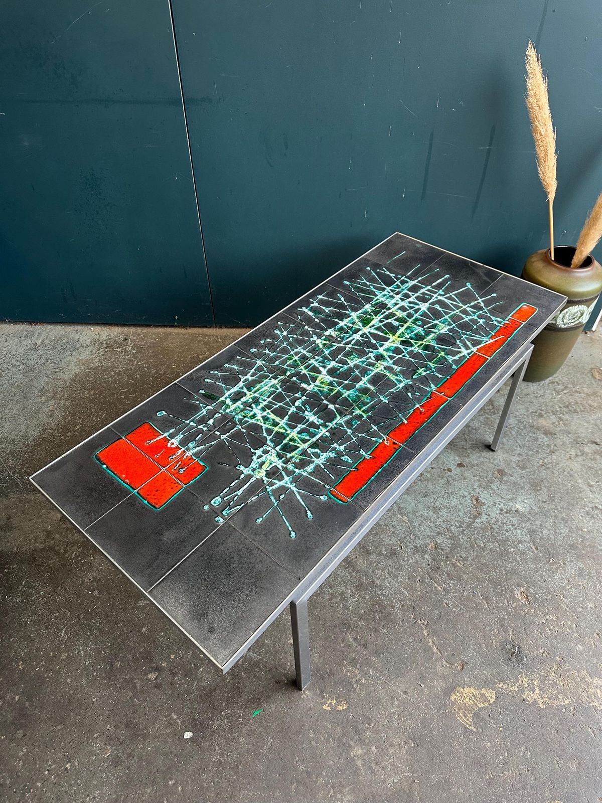 Mid Century Tiled Coffee Table photo furniture