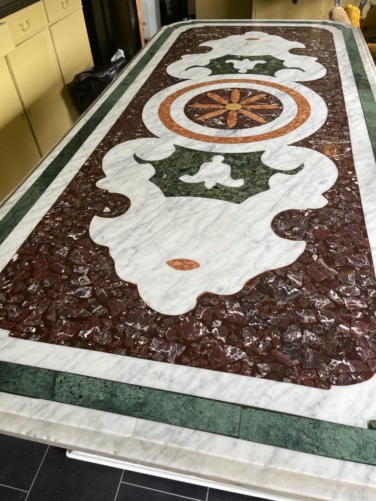 Italian Pietra Dura Marble Centre Table With Six Chairs photo 7637.0