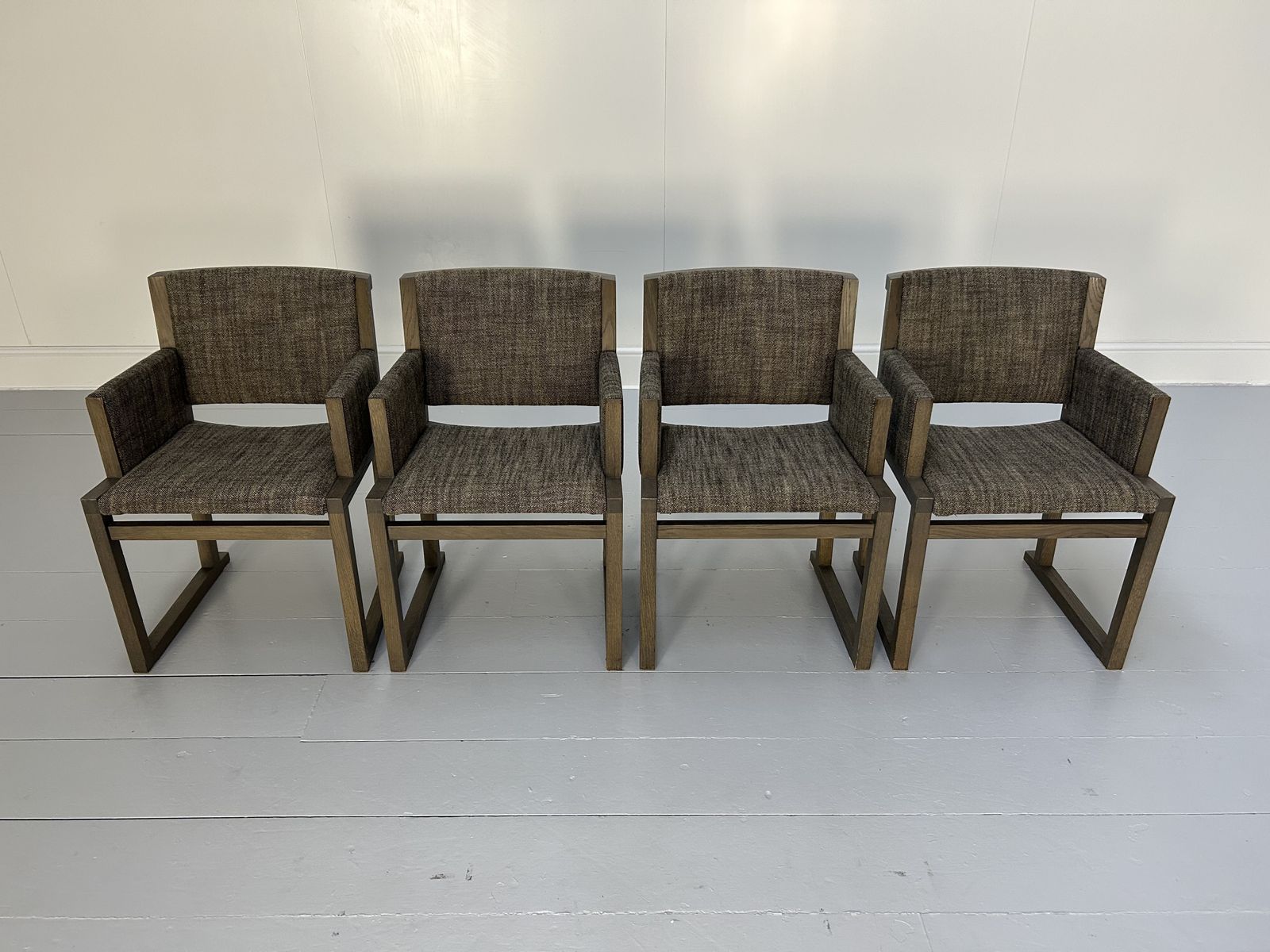 4 B&B Italia Maxalto "Musa" Dining Armchairs In Woven Fabric photo for sale