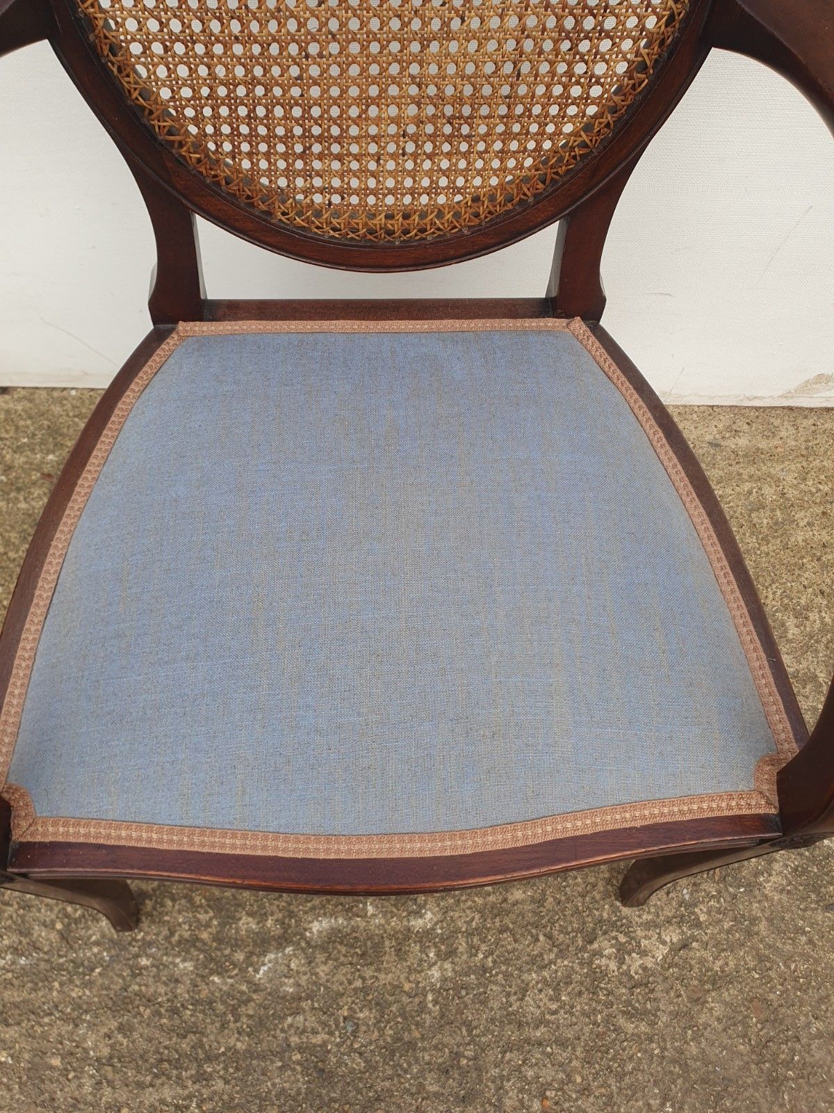 A Georgian Style Cane Back Mahogany Open Armchair photo for sale