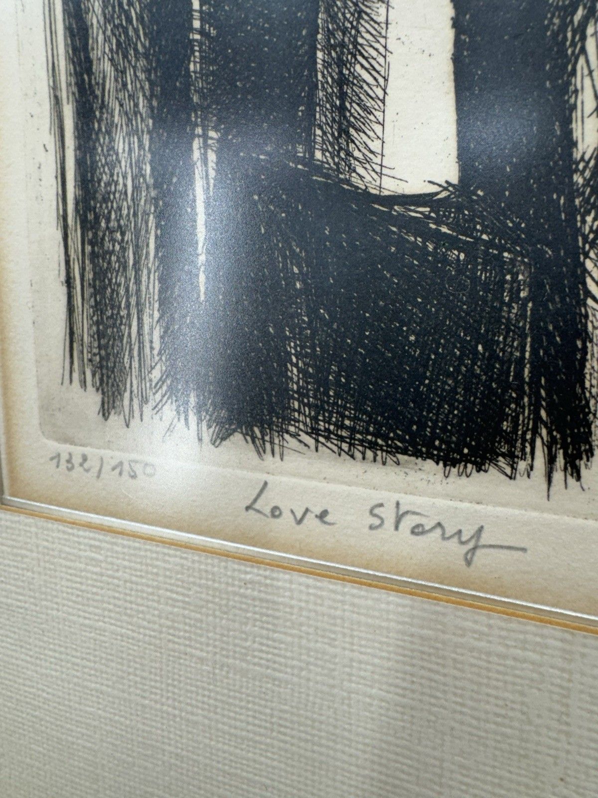 Signed Limited Edition Art Picture Print “Love Story” – Theo Humblet – Framed photo for sale