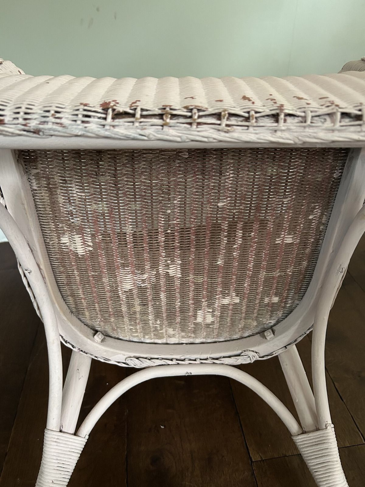 photo for sale Vintage Lloyd Loom Tub Chair   Pink Painted Frame