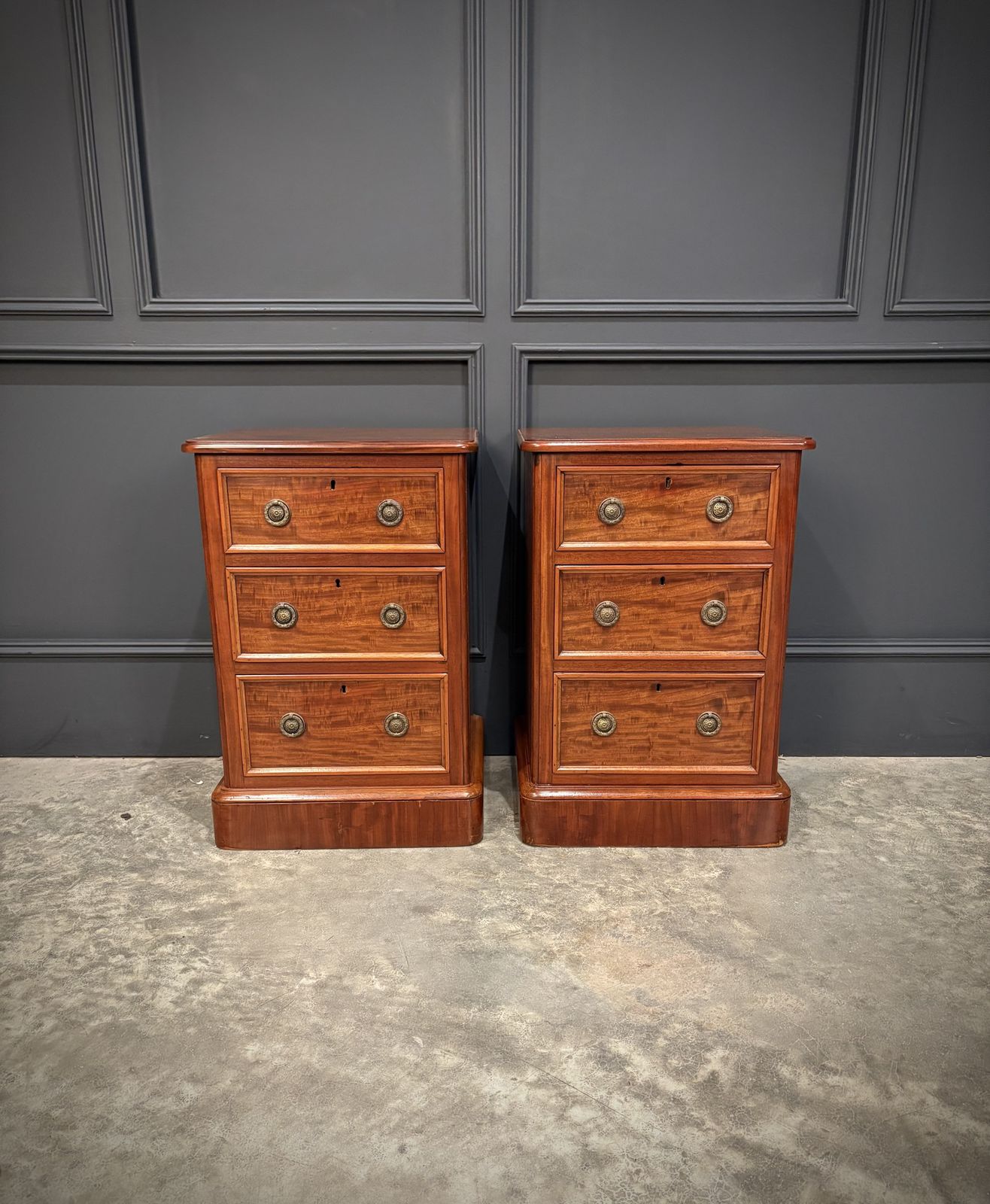 Pair Of Victorian Mahogany Bedside Chests photo vintage