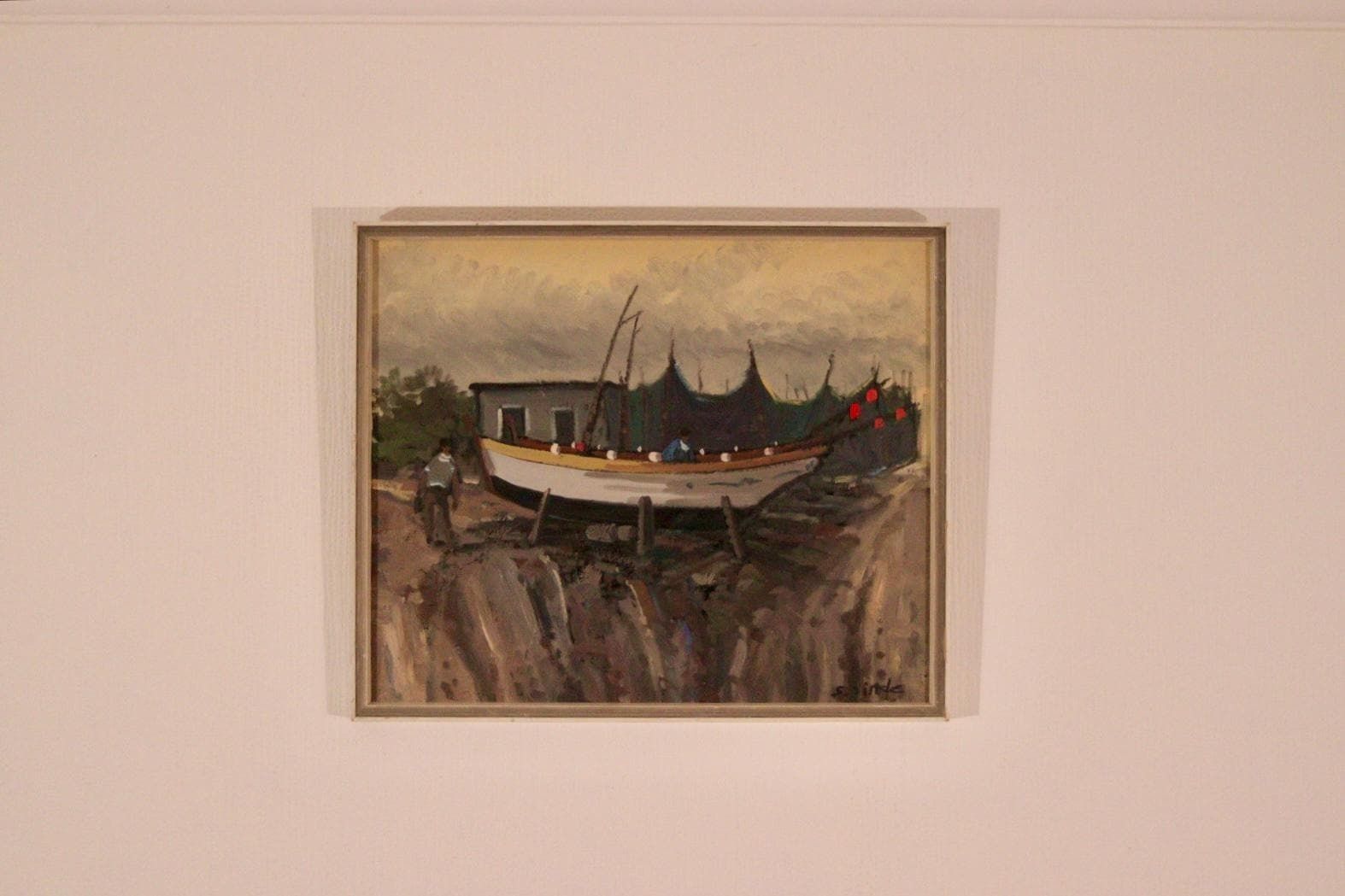 Original Mid Century  Swedish Oil On Canvas – “Toulodo” By S. Sinde – Vintage & Dated 1969, Framed  49 × 41 Cm (19.3" × 16.1")