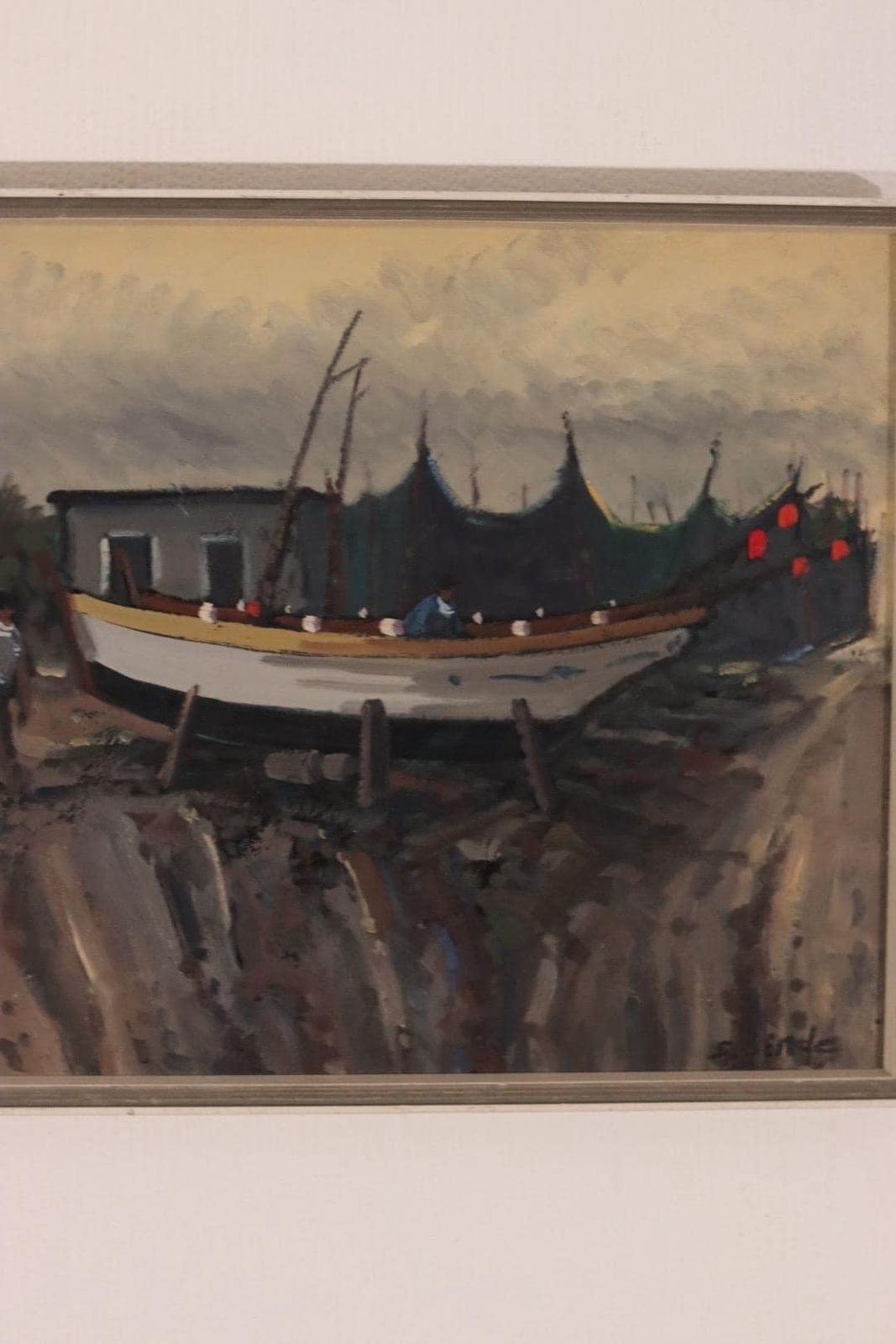 Original Mid Century  Swedish Oil On Canvas – “Toulodo” By S. Sinde – Vintage & Dated 1969, Framed  49 × 41 Cm (19.3" × 16.1") photo vintage