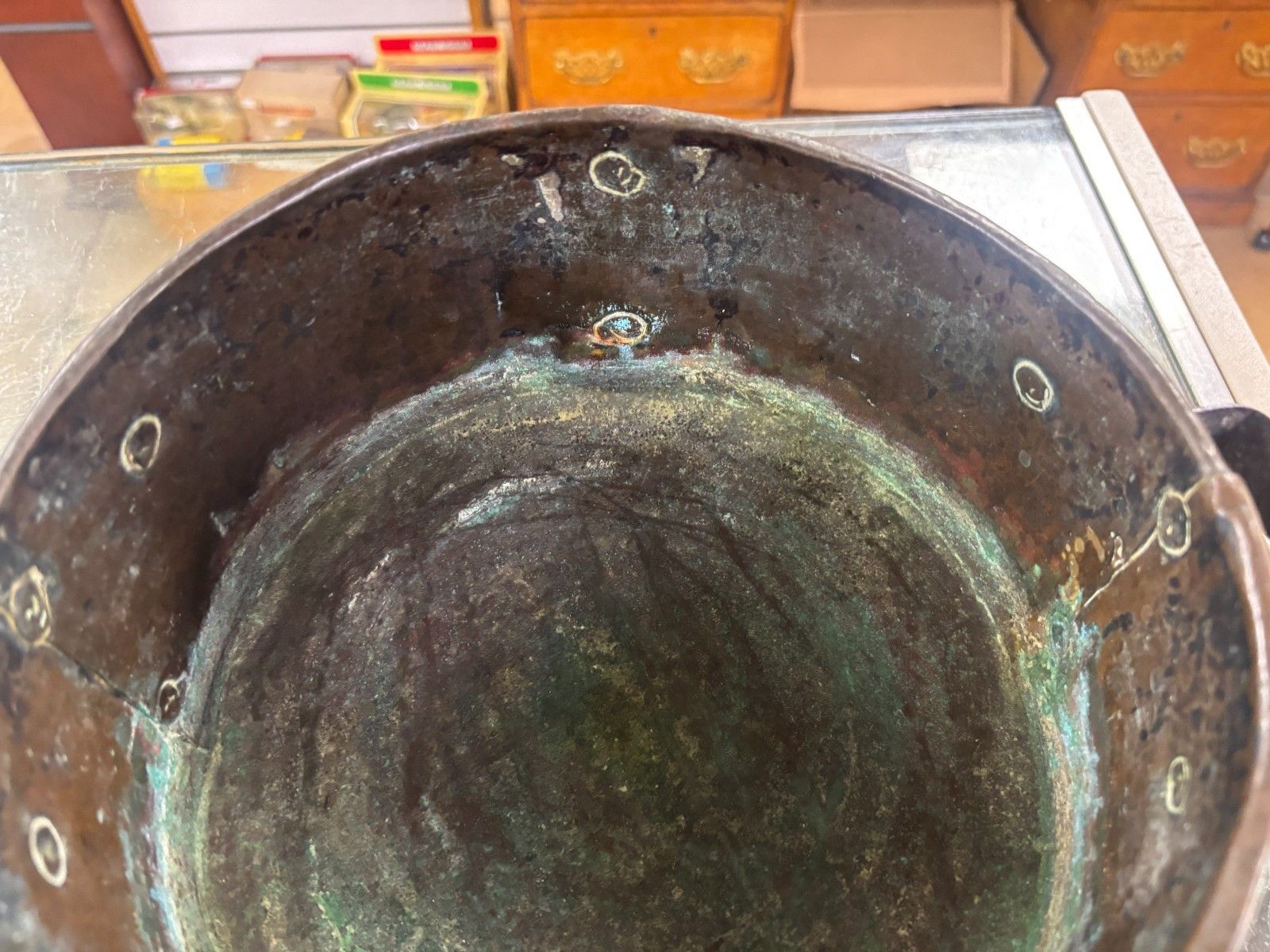 Antique Copper & Iron Plant Pot/ Fireside Coal Bucket photo vinterior