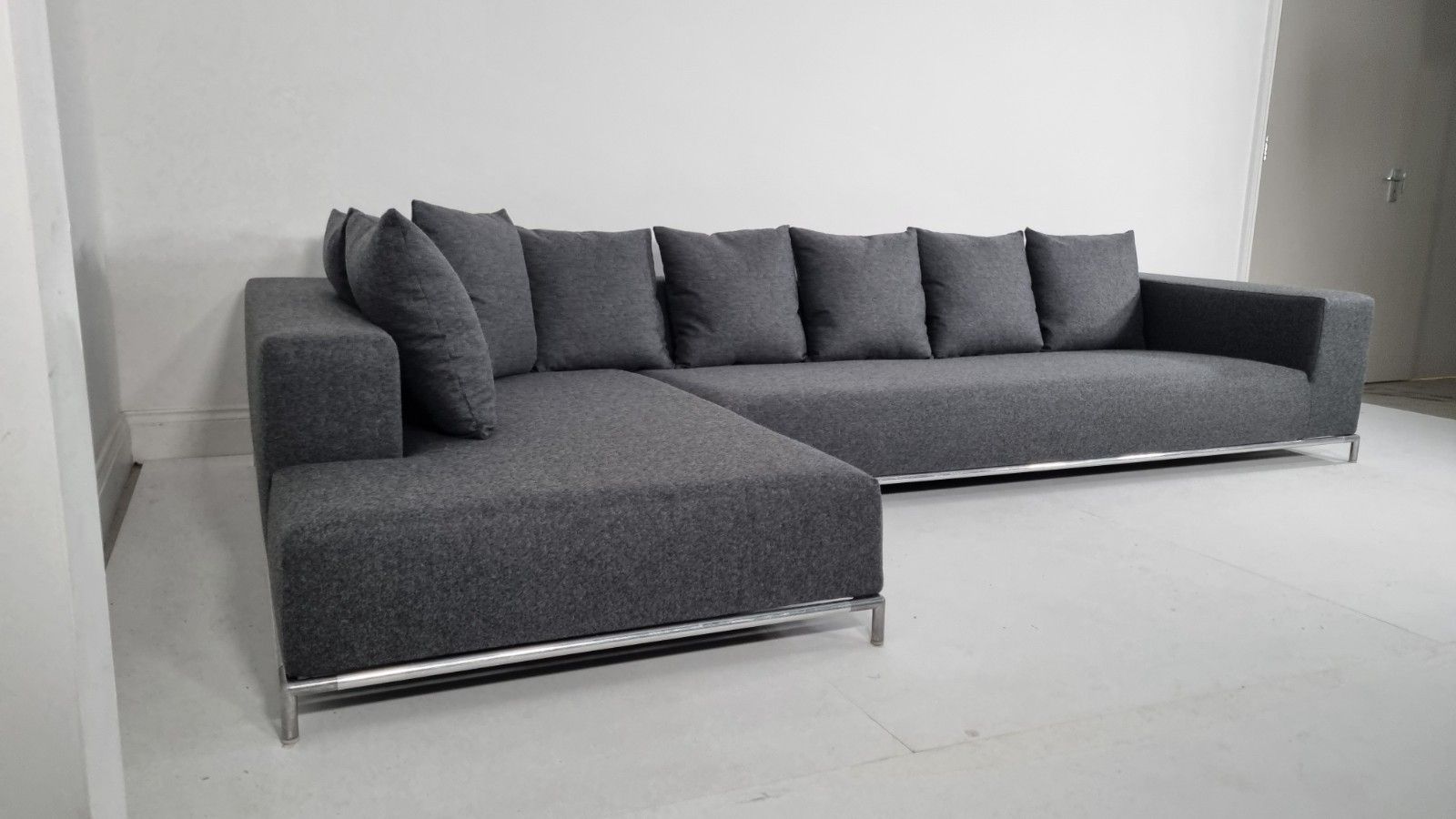 Bb Italia George Grande L Shape In Soft Charcoal Wool Immaculate Condition photo 5820.0
