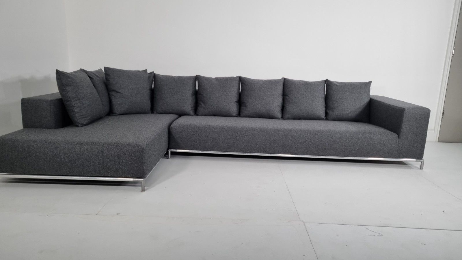 Bb Italia George Grande L Shape In Soft Charcoal Wool Immaculate Condition photo vinterior