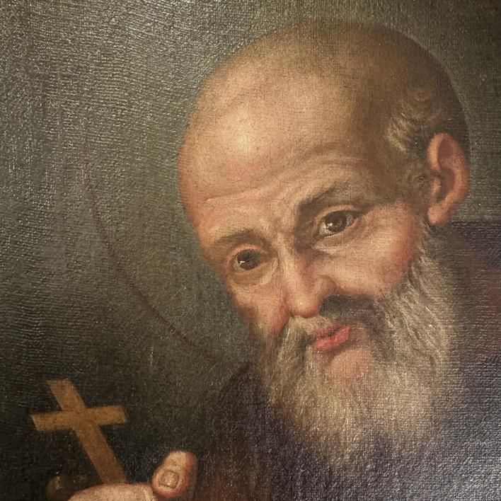 Oil Painting Of An Unknown Saint photo furniture
