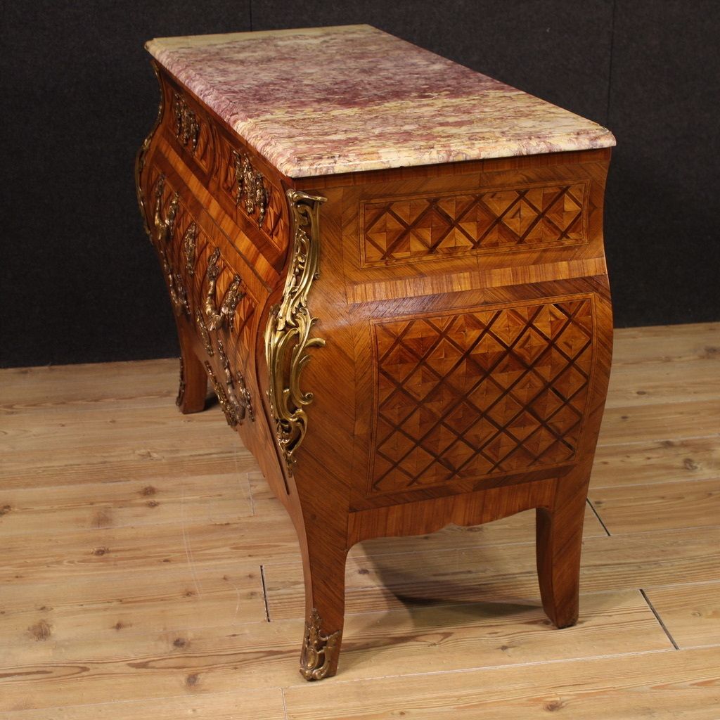 20th Century French Louis XV Style Inlaid Chest Of Drawers photo buy