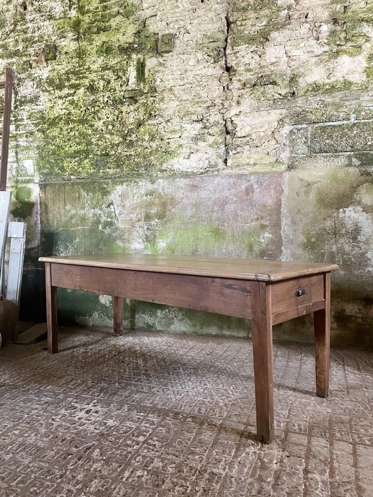 Antique 19th C. French Oak Two Plank Farmhouse Table . photo for sale
