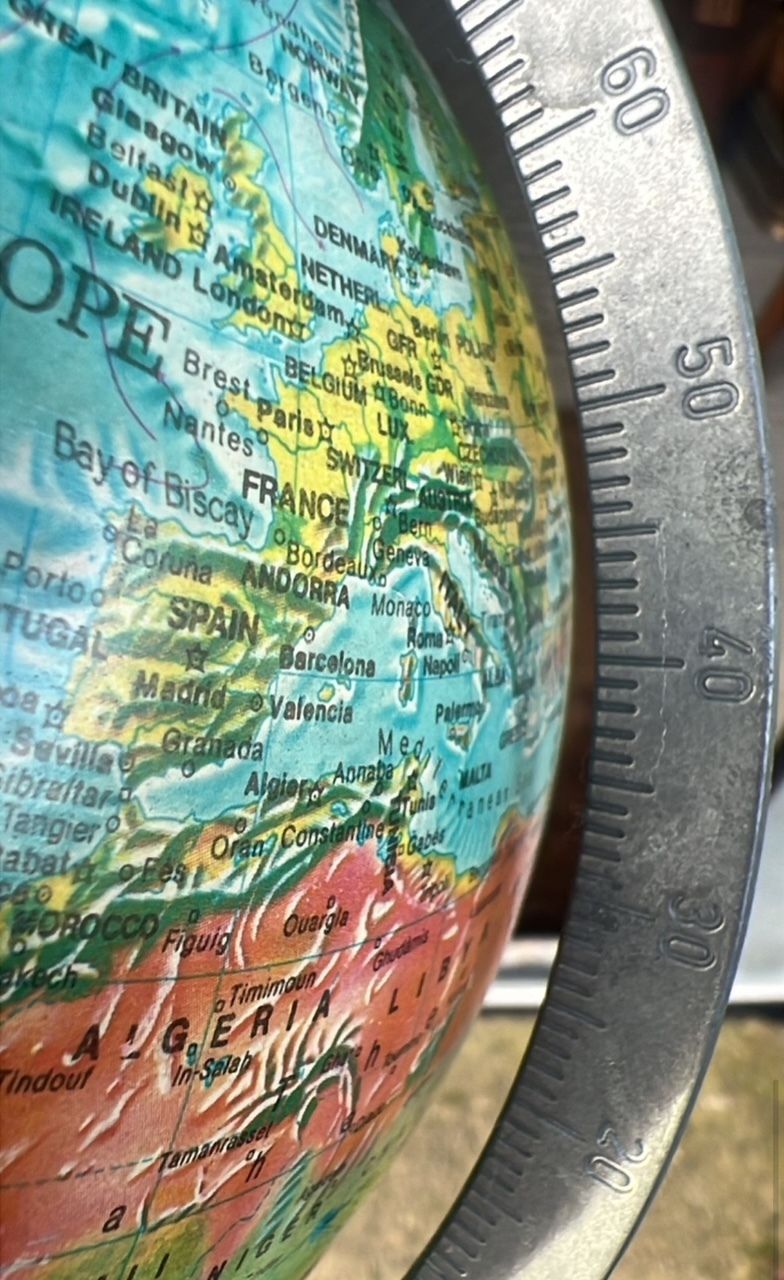 Mid Century European Relief Desk Globe photo vinterior