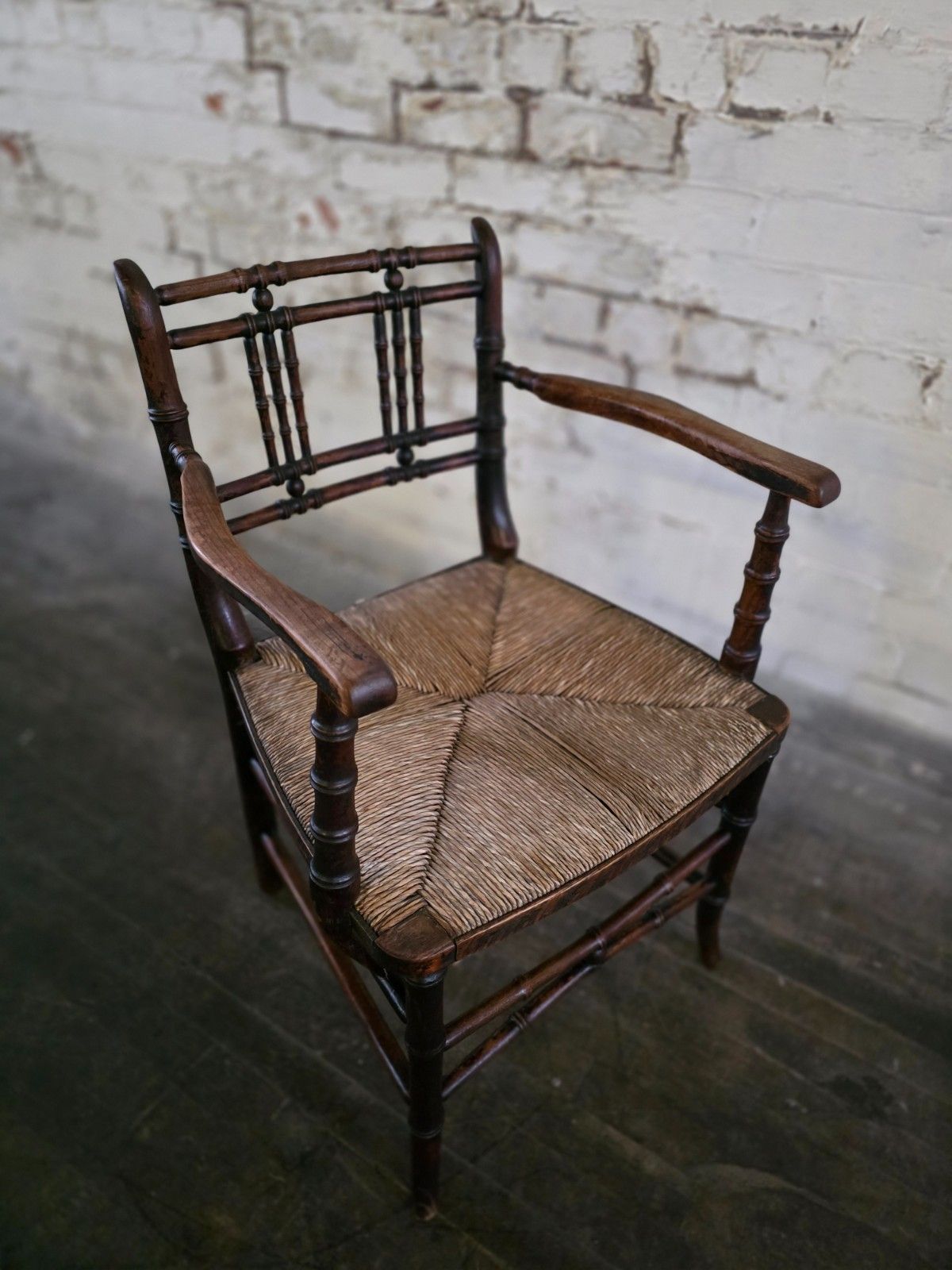 photo for sale Original Antique Arts And Crafts Sussex Armchair