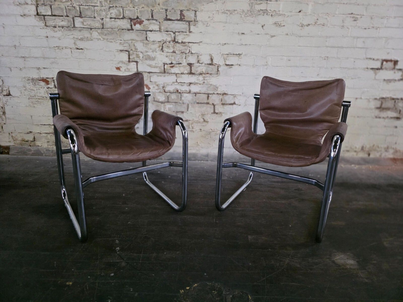 A Pair Of Mid Century Sling Chairs By Maurice Burke Circa 1960s photo for sale