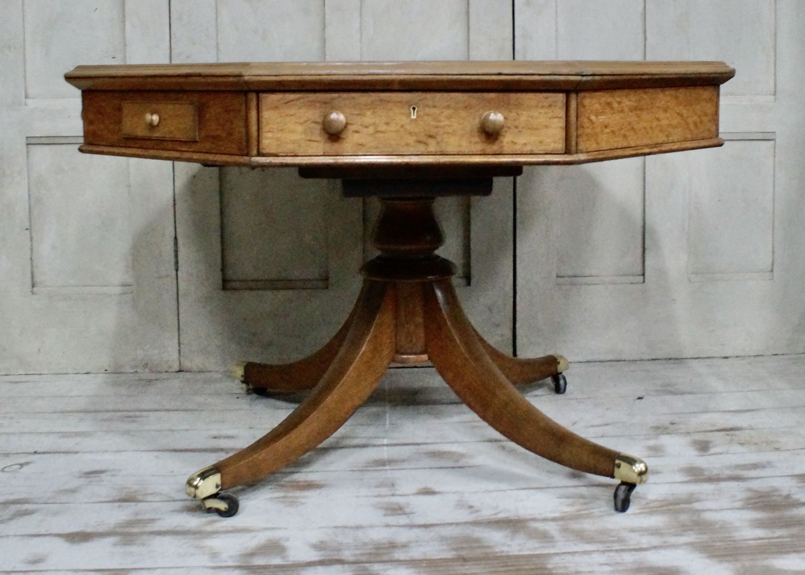 Regency Octagonal Oak William Morris & Co Drum Table