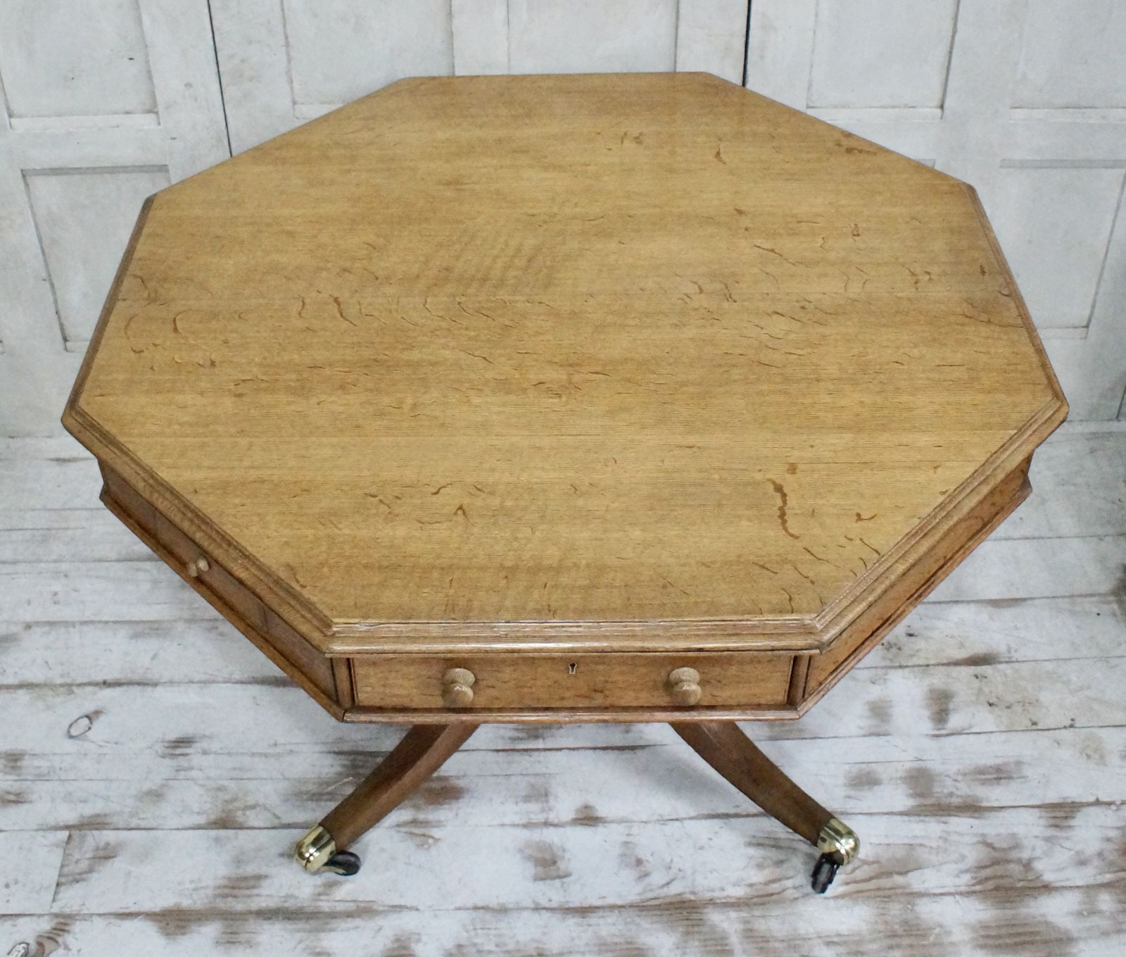 Regency Octagonal Oak William Morris & Co Drum Table photo vinterior
