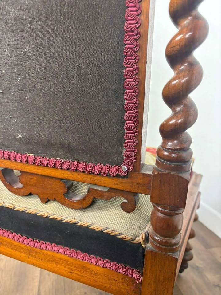 photo buy Victorian Walnut Prayer Chair With Tapestry Upholstery
