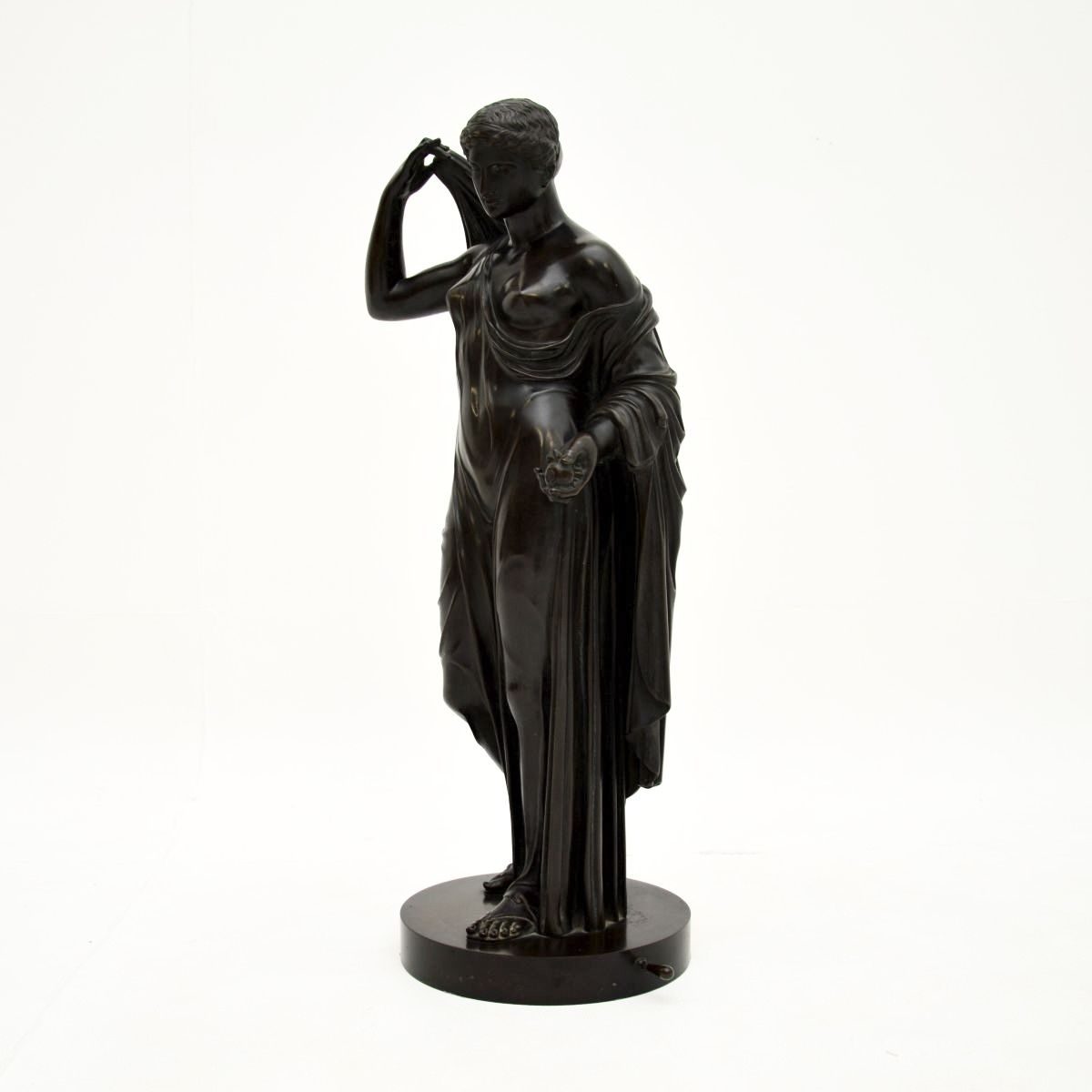 Large Antique French Bronze Neoclassical Robed Lady photo furniture