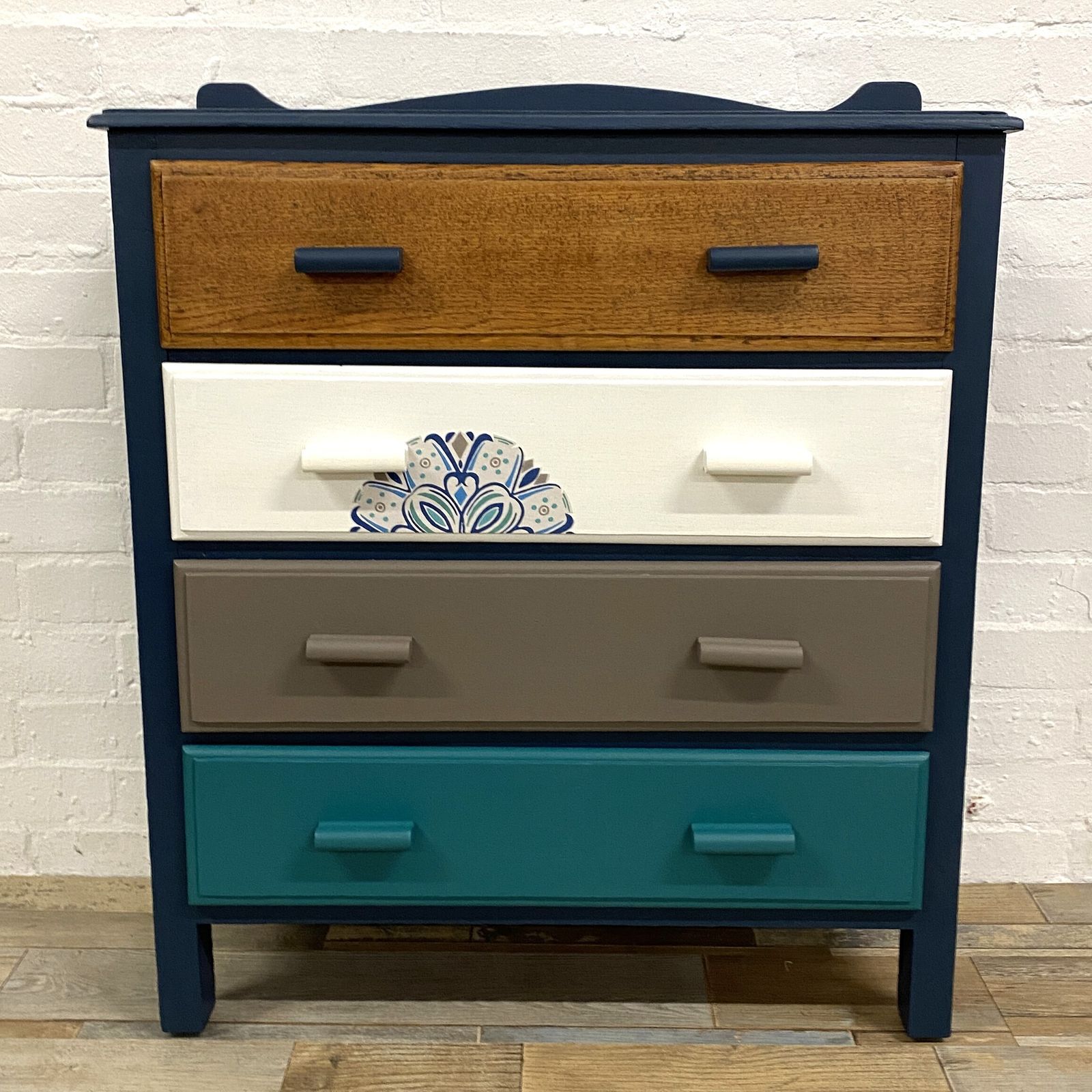Oak Chest With Four Drawers, 1940s photo vintage