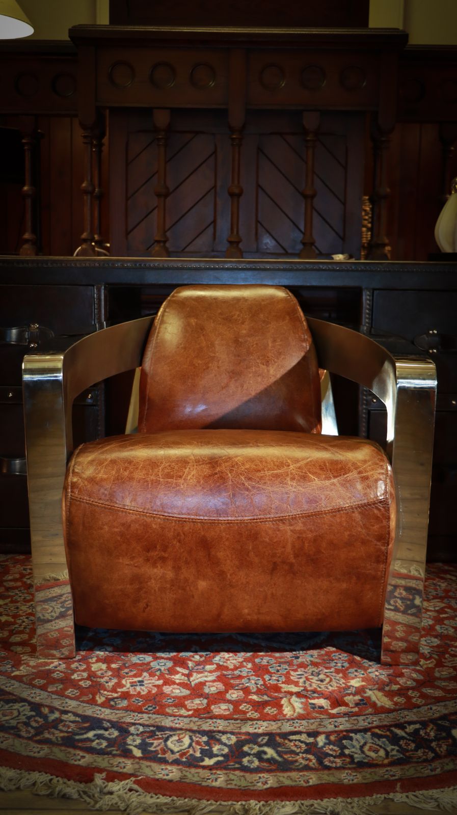 Stunning Timothy Oulton Mars Aviator Rocket Leather Armchair Antique Whisky photo 3000.0