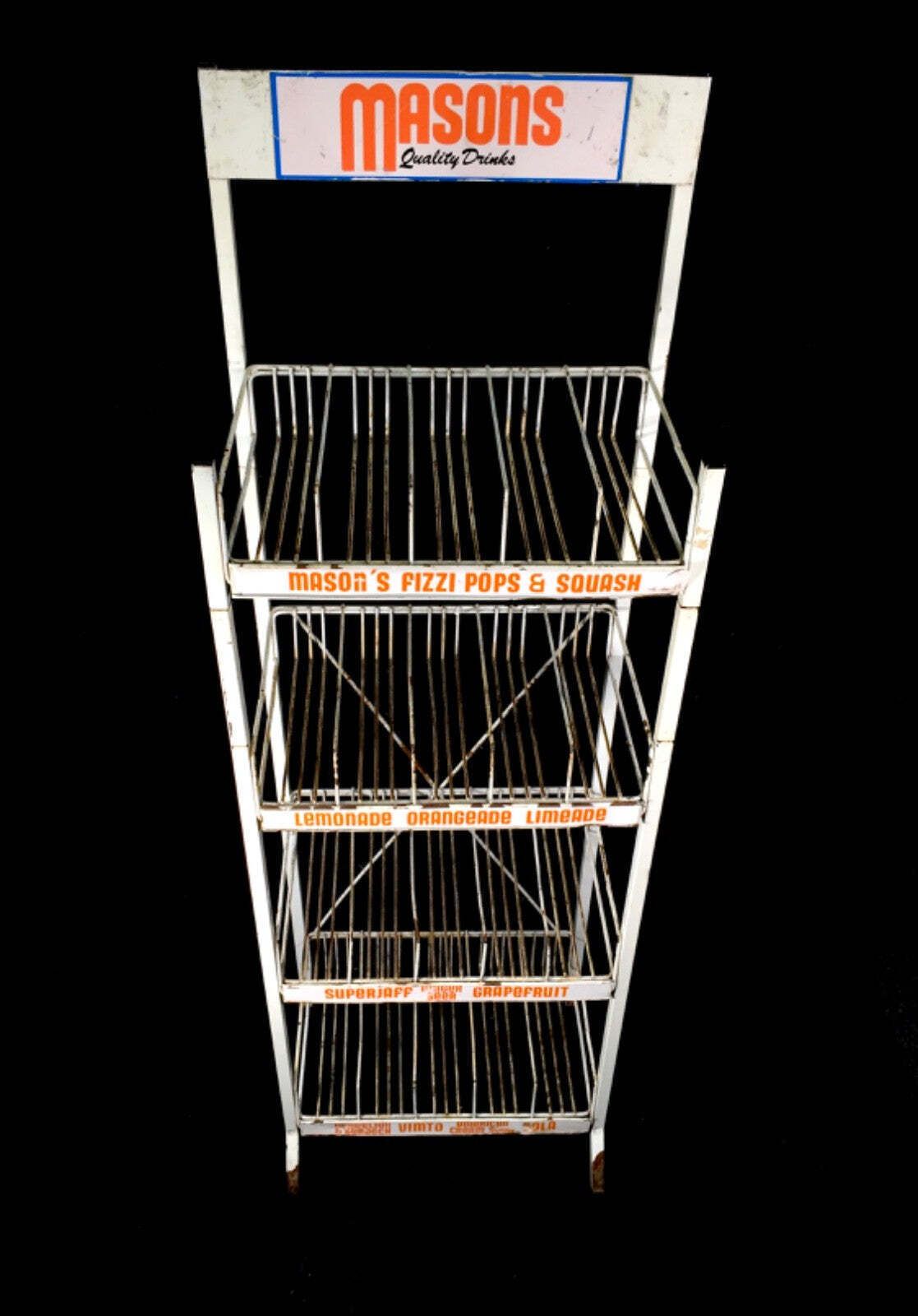 Antique Advertising Masons Drink Metal Shop Display Stand Shelf Rack C.1930 photo buy