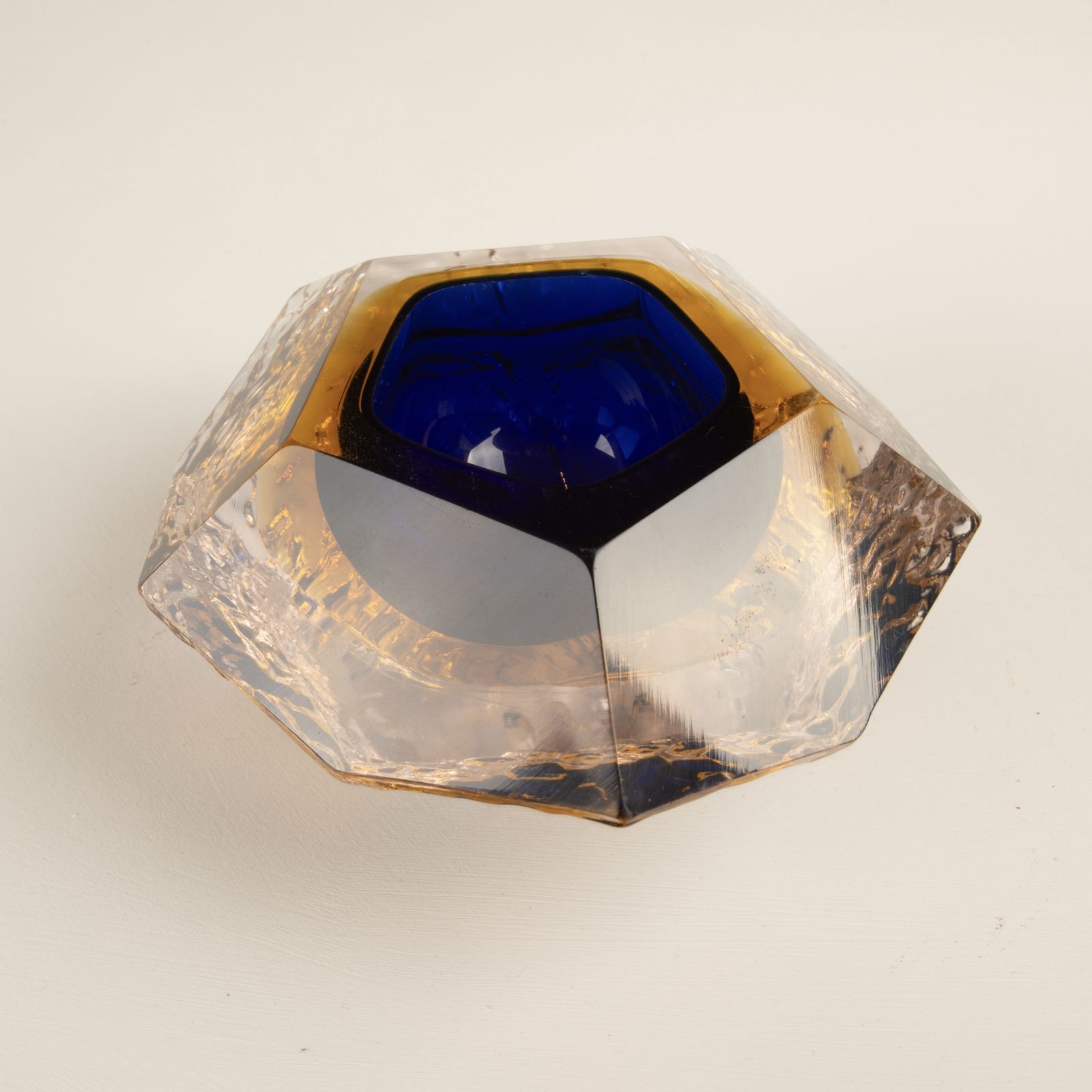 photo furniture Sculptural Ashtray In Submerged Glass By Gianfranco Mandruzzato, Murano, 1970