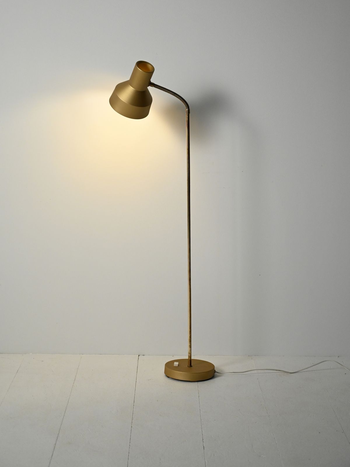 Scandinavian Floor Lamp In Brass And Chromed Metal, 1960s/70s photo for sale