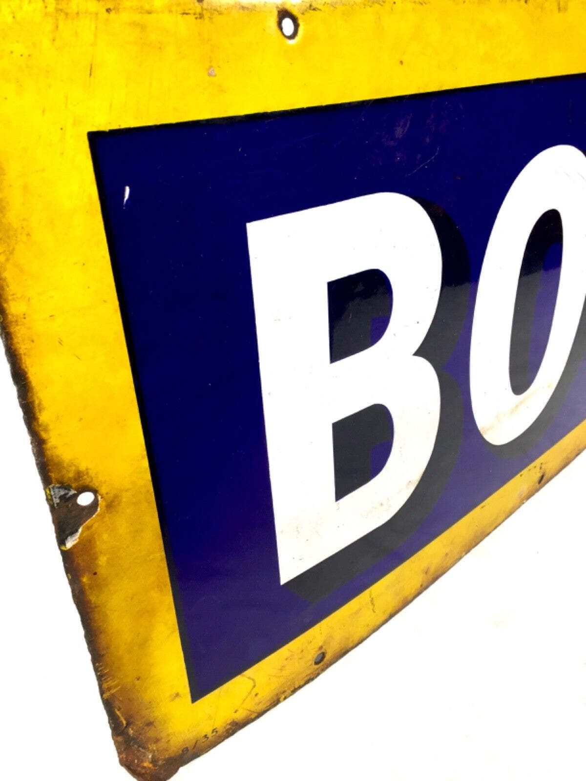 photo for sale Antique Advertising Early 20th Century Bovril Enamel Sign Blue & Yellow C.1930