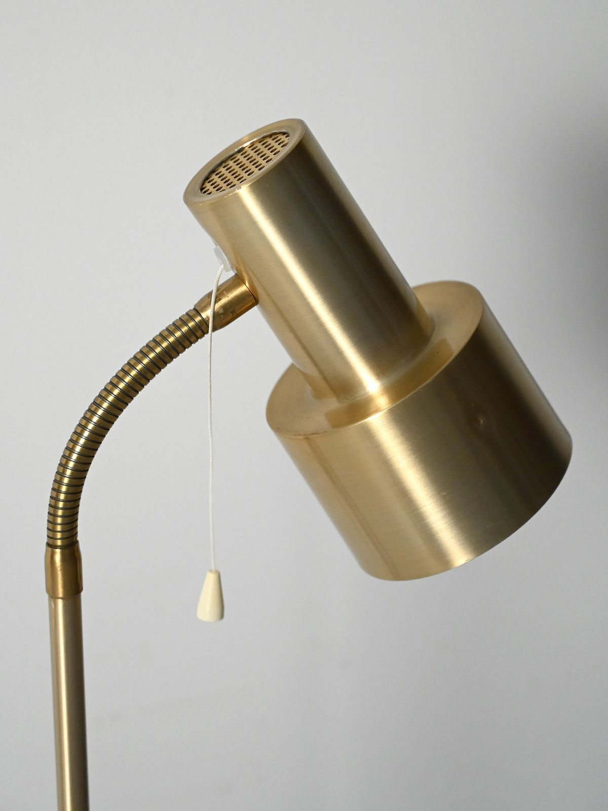 Scandinavian Golden Floor Lamp From The 1960s photo for sale