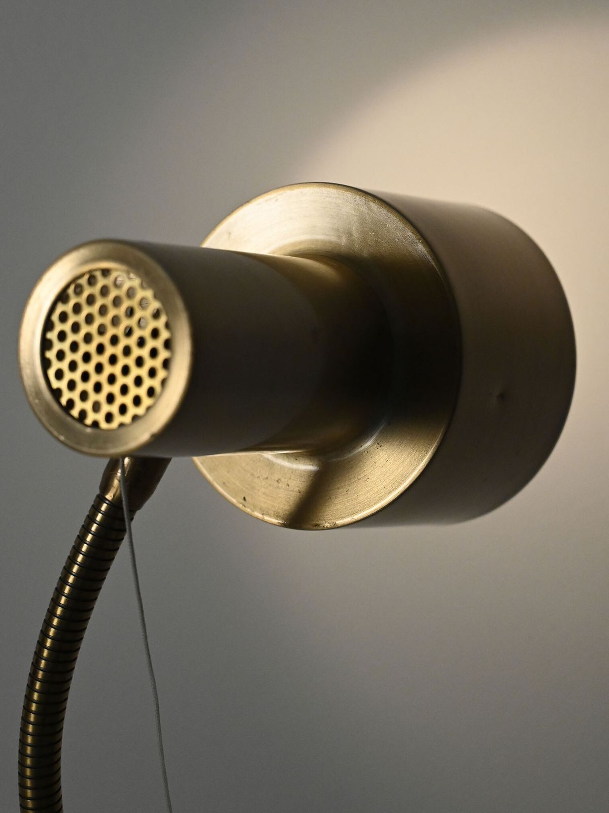 Scandinavian Golden Floor Lamp From The 1960s photo vinterior