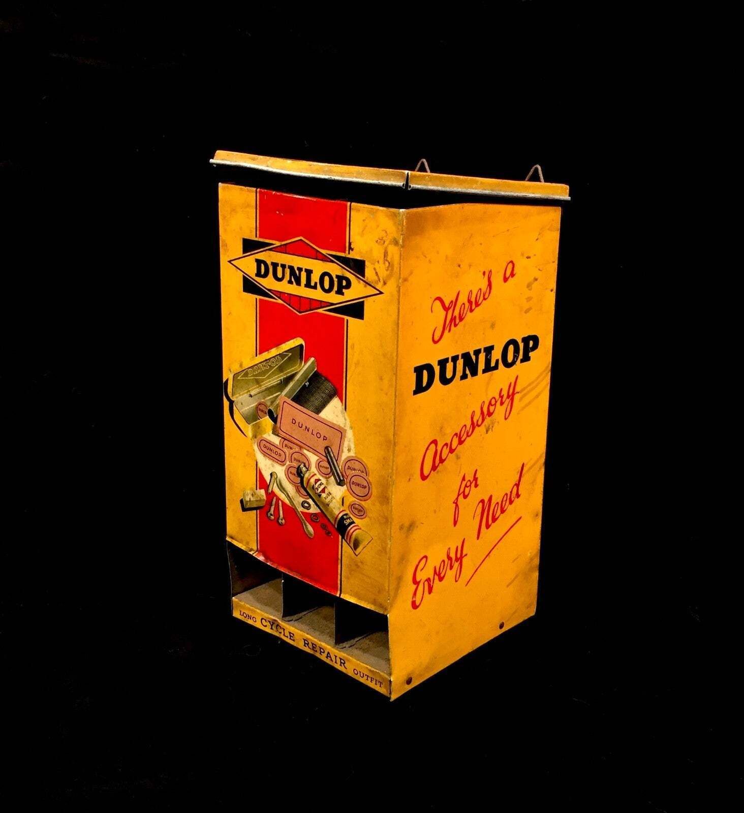 Antique Advertising Dunlop Shop Counter Silent Salesmen Dispenser Rack Cycle photo furniture