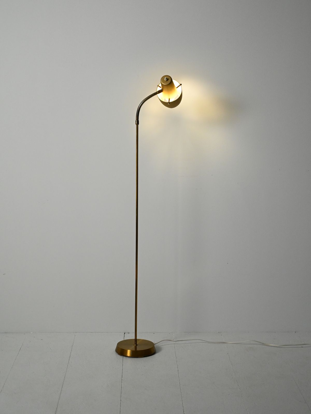 Scandinavian Floor Lamp From The 1950s/1960s In Brass photo for sale