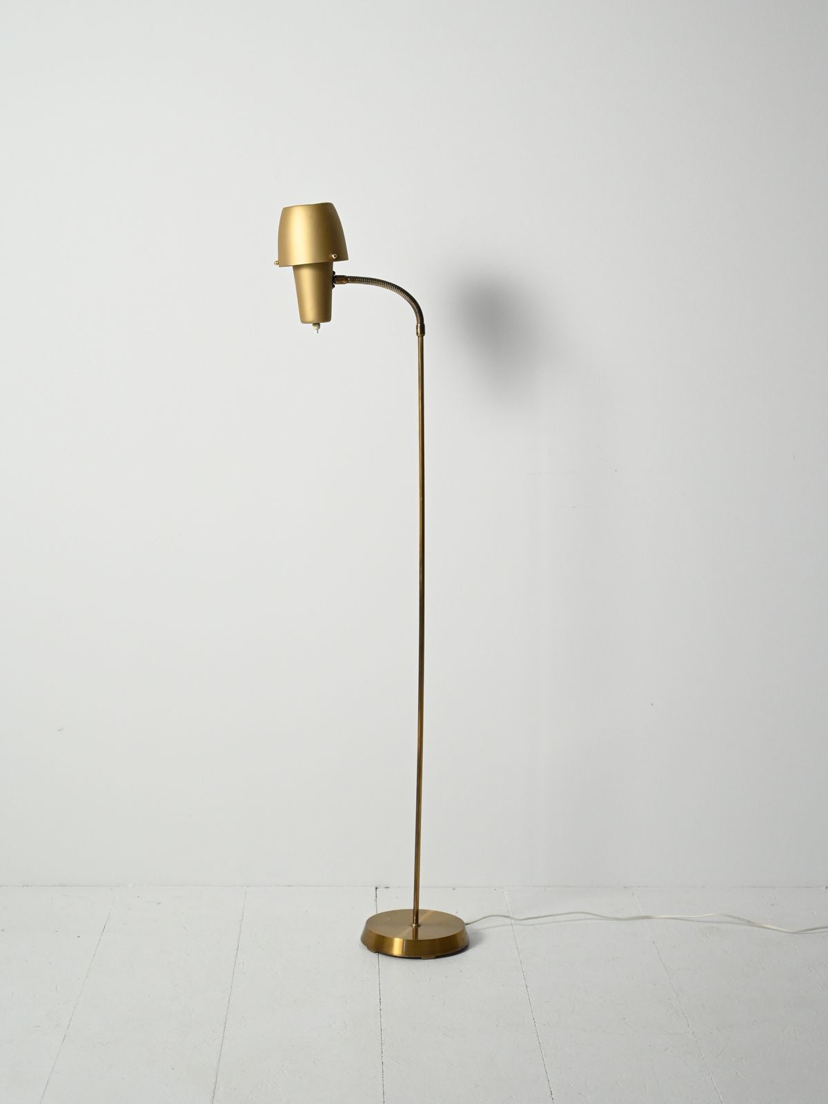 Scandinavian Floor Lamp From The 1950s/1960s In Brass photo vinterior