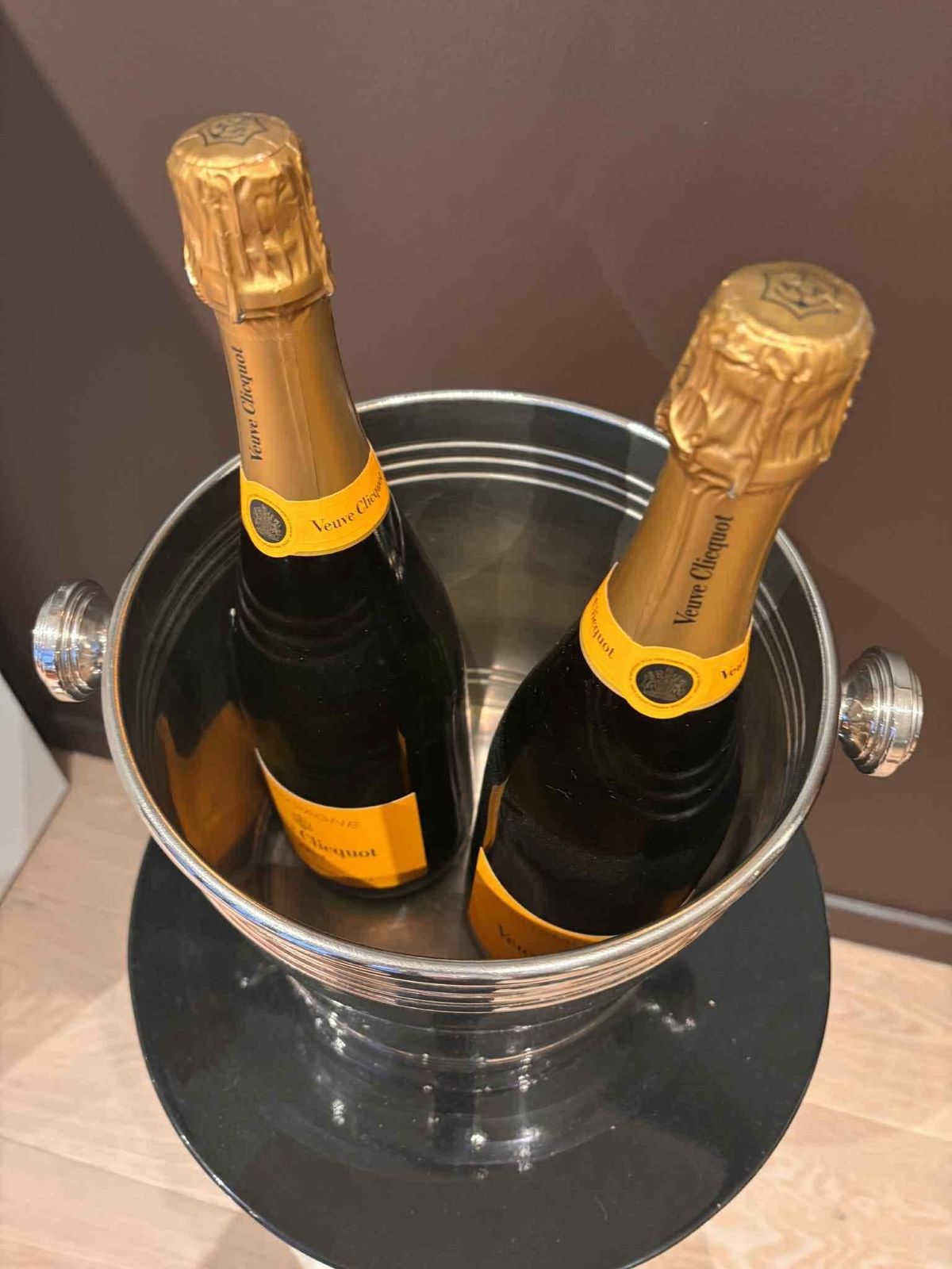 Vintage Champagne Bucket: Stainless Steel 2 Bottle Wine Chiller photo vinterior