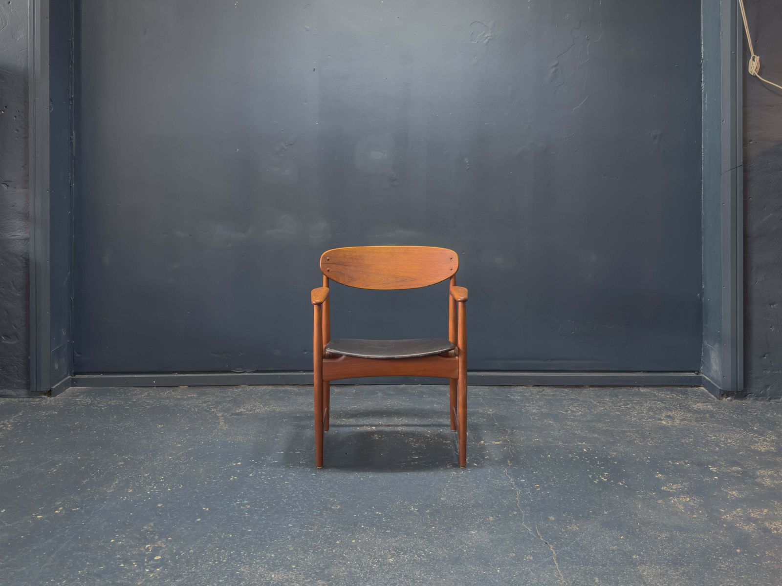 Teak And Leather Chair By Arne Hovmand Olsen photo furniture