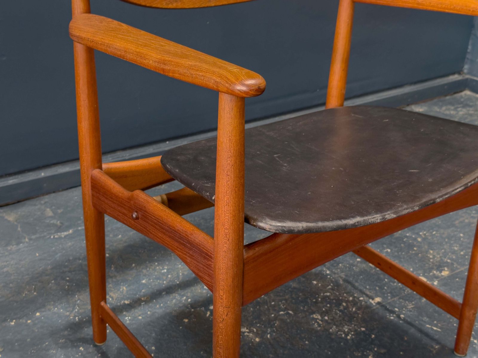 photo for sale Teak And Leather Chair By Arne Hovmand Olsen
