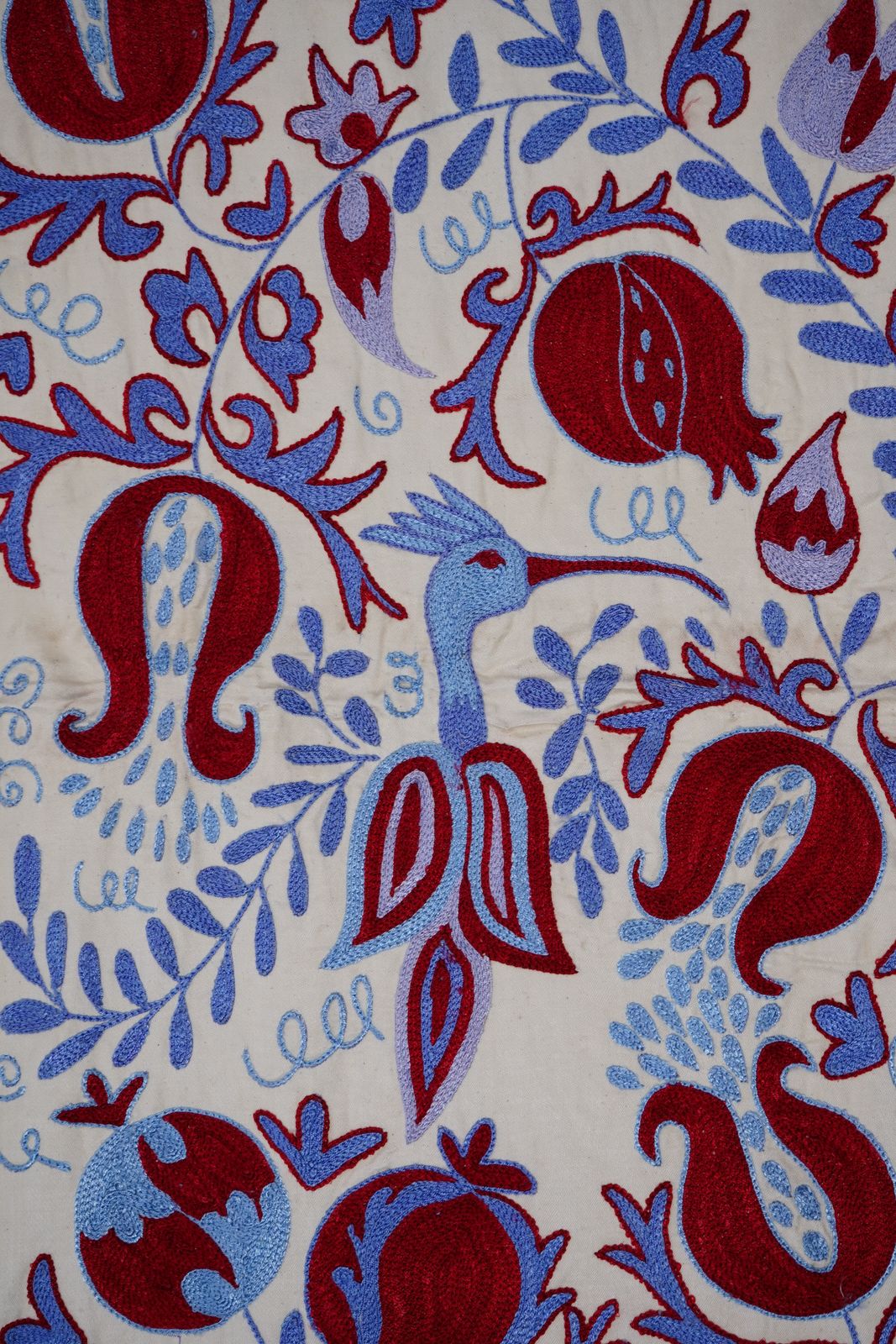 Textiles Uzbek Suzani Embroidered Wall Hanging – Tree Of Life Floral Boho Textile Art 3'5'' X 6' photo