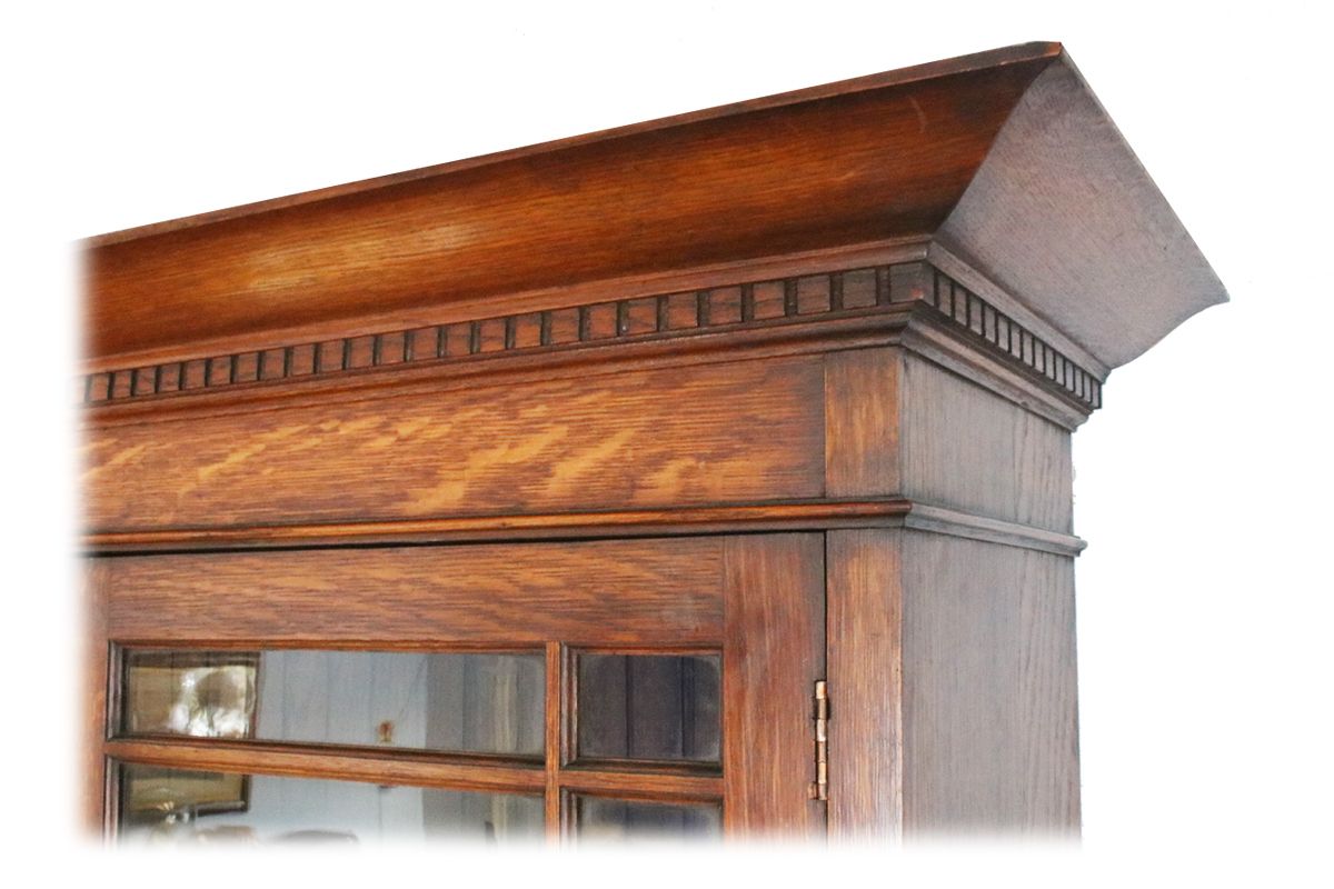 Early 20th Century Arts And Crafts Carved Oak Library Bookcase photo for sale