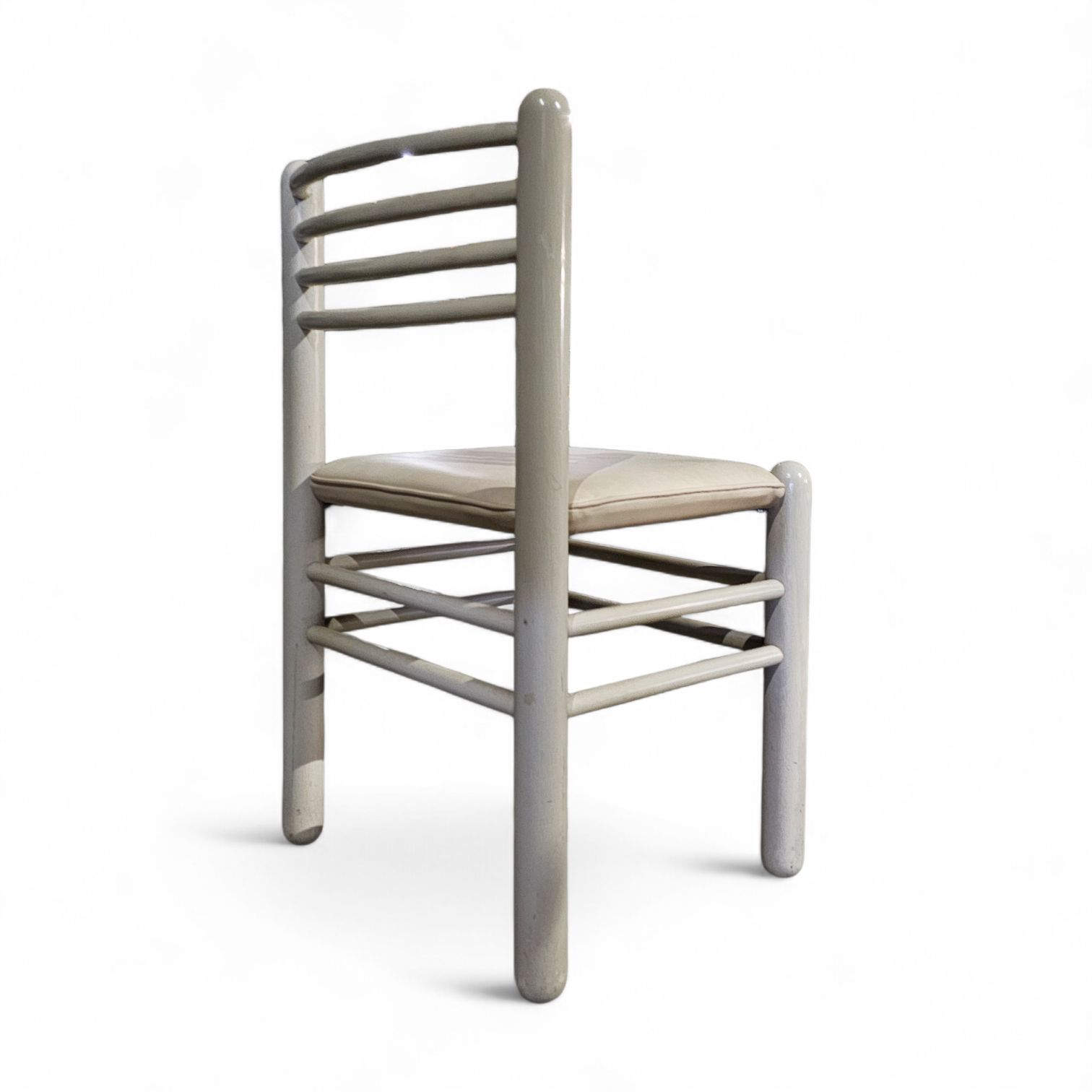 photo for sale 5 X Dining Chair  Light Grey Wooden Frame  Leather Seat  Germany 1970s  Labeled  Ideen Für Kuchen  Innenarchitektur