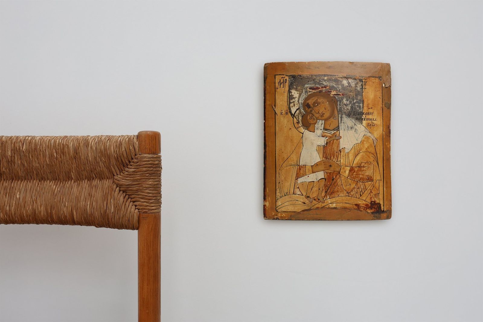 Icon Of The Virgin Of Tenderness (Eleousa), 19th Century, Painting On Wood photo furniture