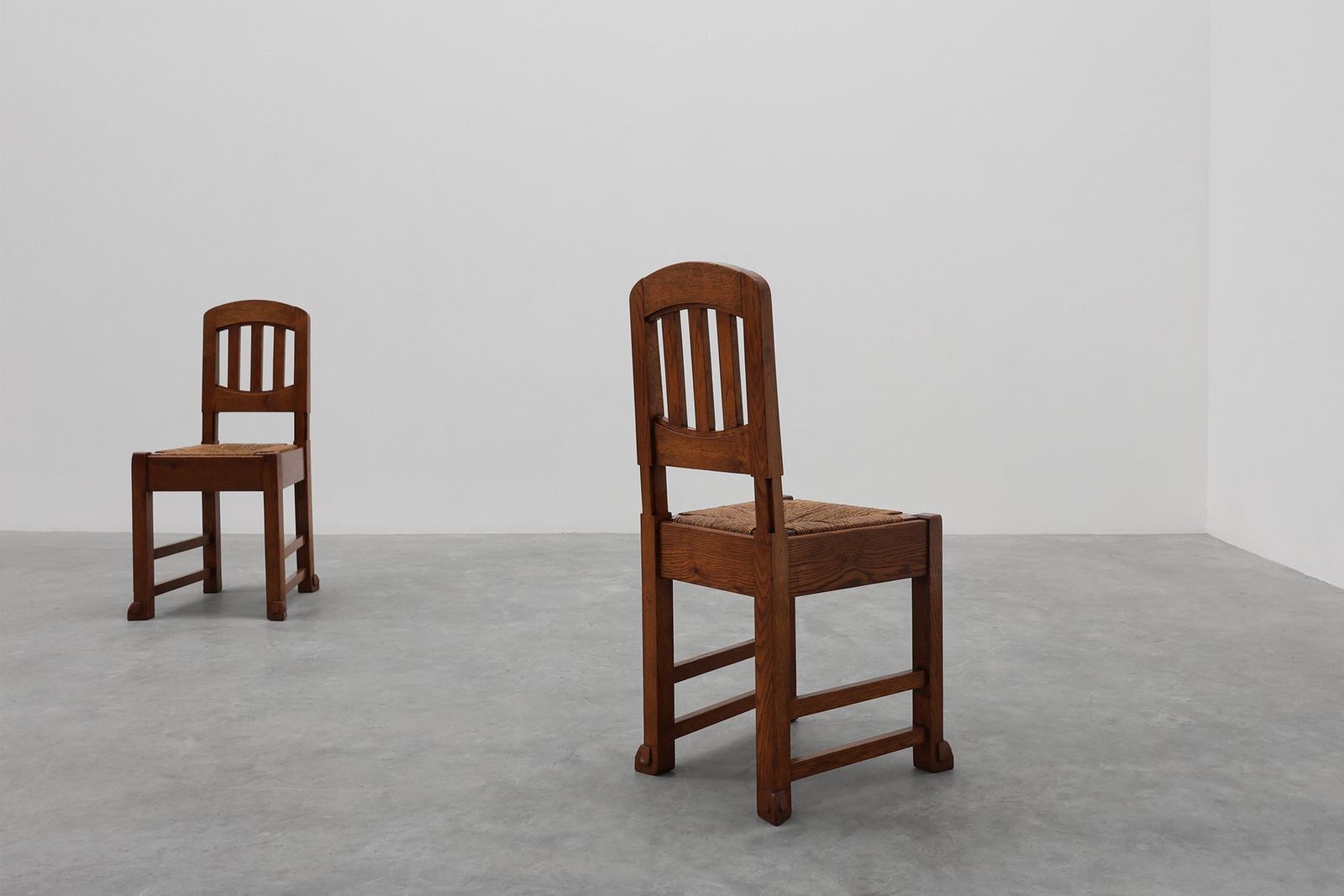 Early Art Deco Oak & Wicker Dining Chairs, Belgium, 1915, Set Of 4 photo buy