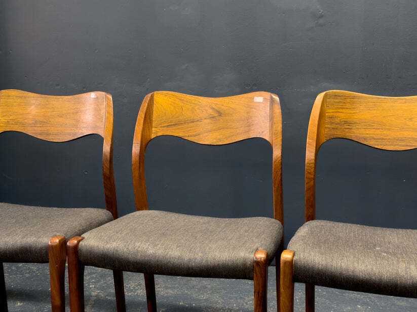 Set Of 6 Niels Otto Møller Model 71 Rosewood Dining Chairs photo Furniture