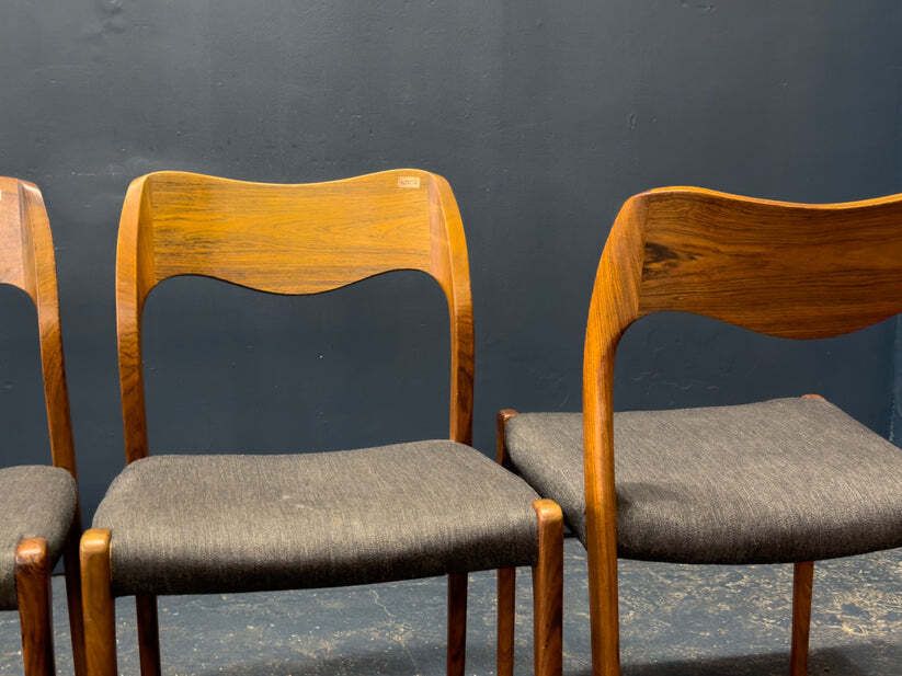 Set Of 6 Niels Otto Møller Model 71 Rosewood Dining Chairs photo 4600.0