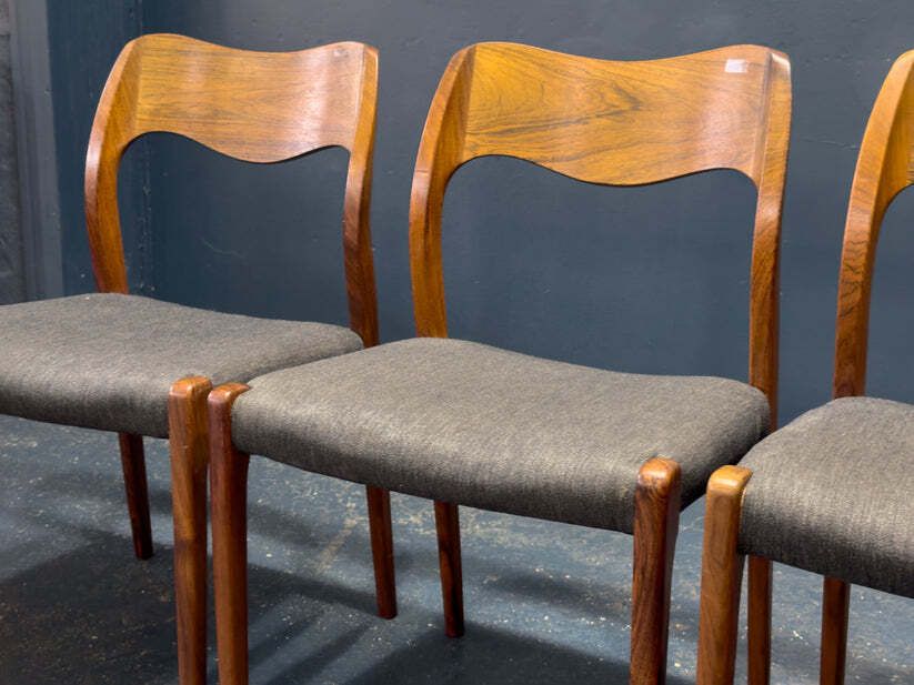 Set Of 6 Niels Otto Møller Model 71 Rosewood Dining Chairs photo buy
