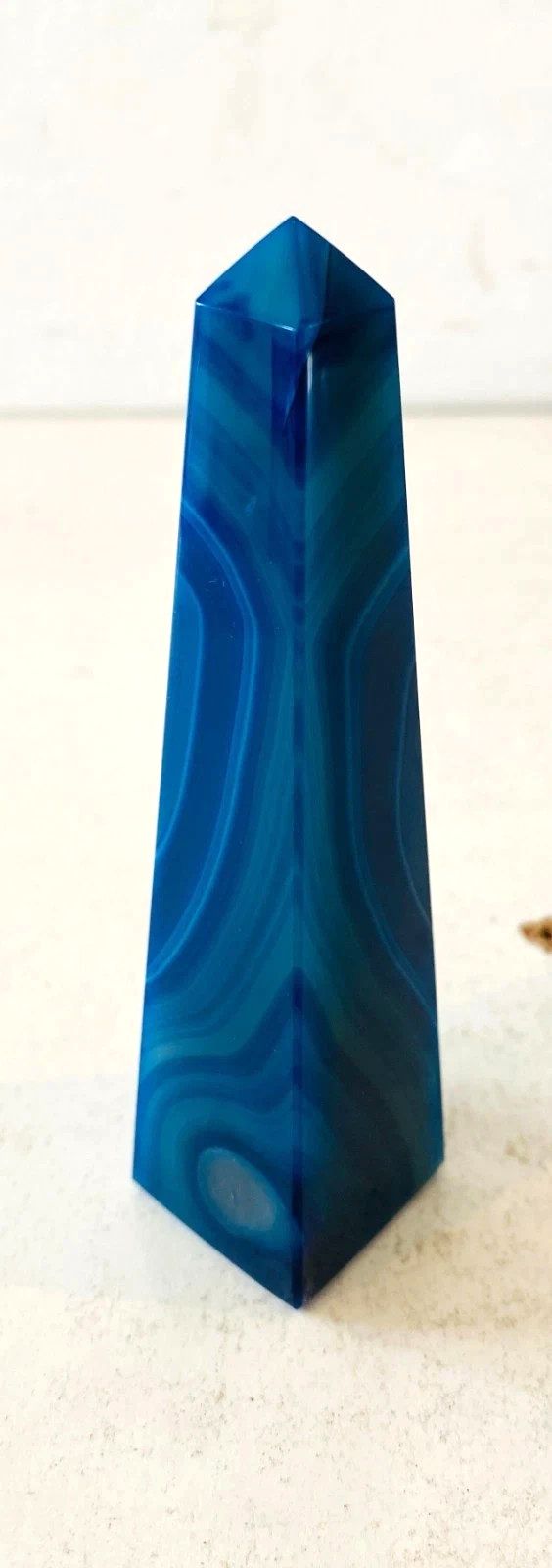 Suite Of Three Brazilian Stone Obelisks, Blue Agate And Malachite XX Century photo furniture